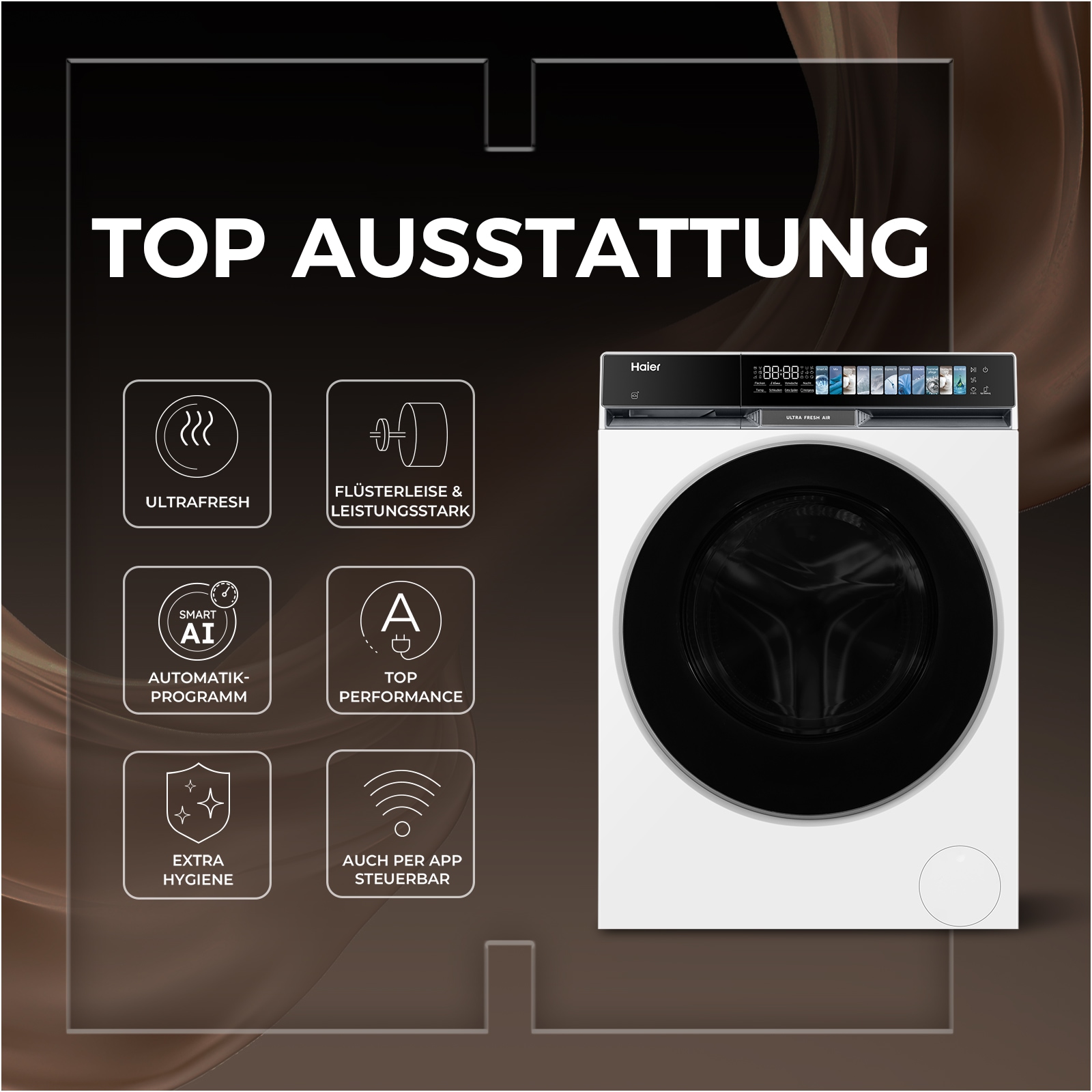 Haier Waschmaschine G9 Serie »HW130-B14687U1« 13 kg 1400 U/min UltraFresh: Hält die Wäsche bis zu 12 Std. frisch