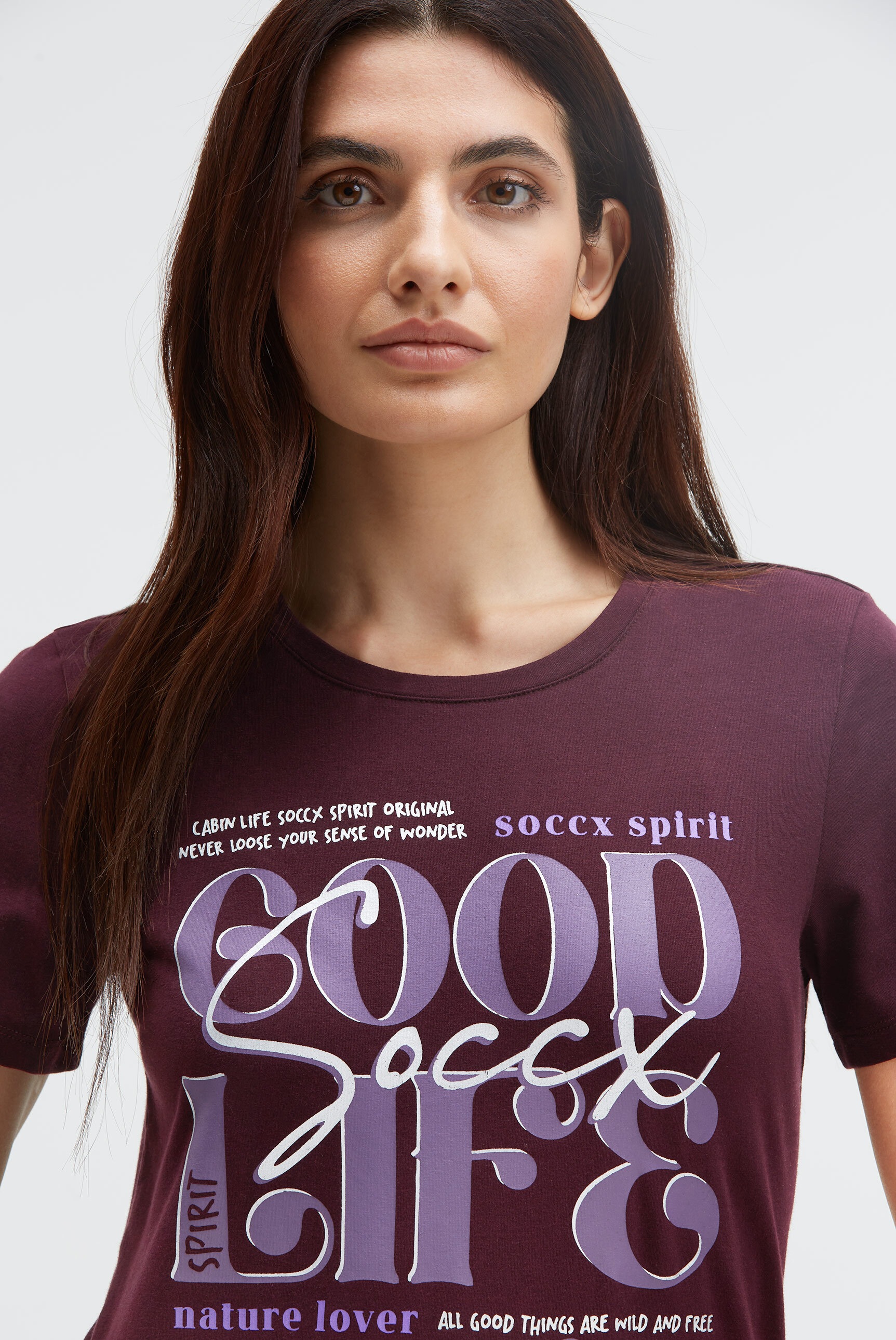 SOCCX Rundhalsshirt, mit Baumwolle