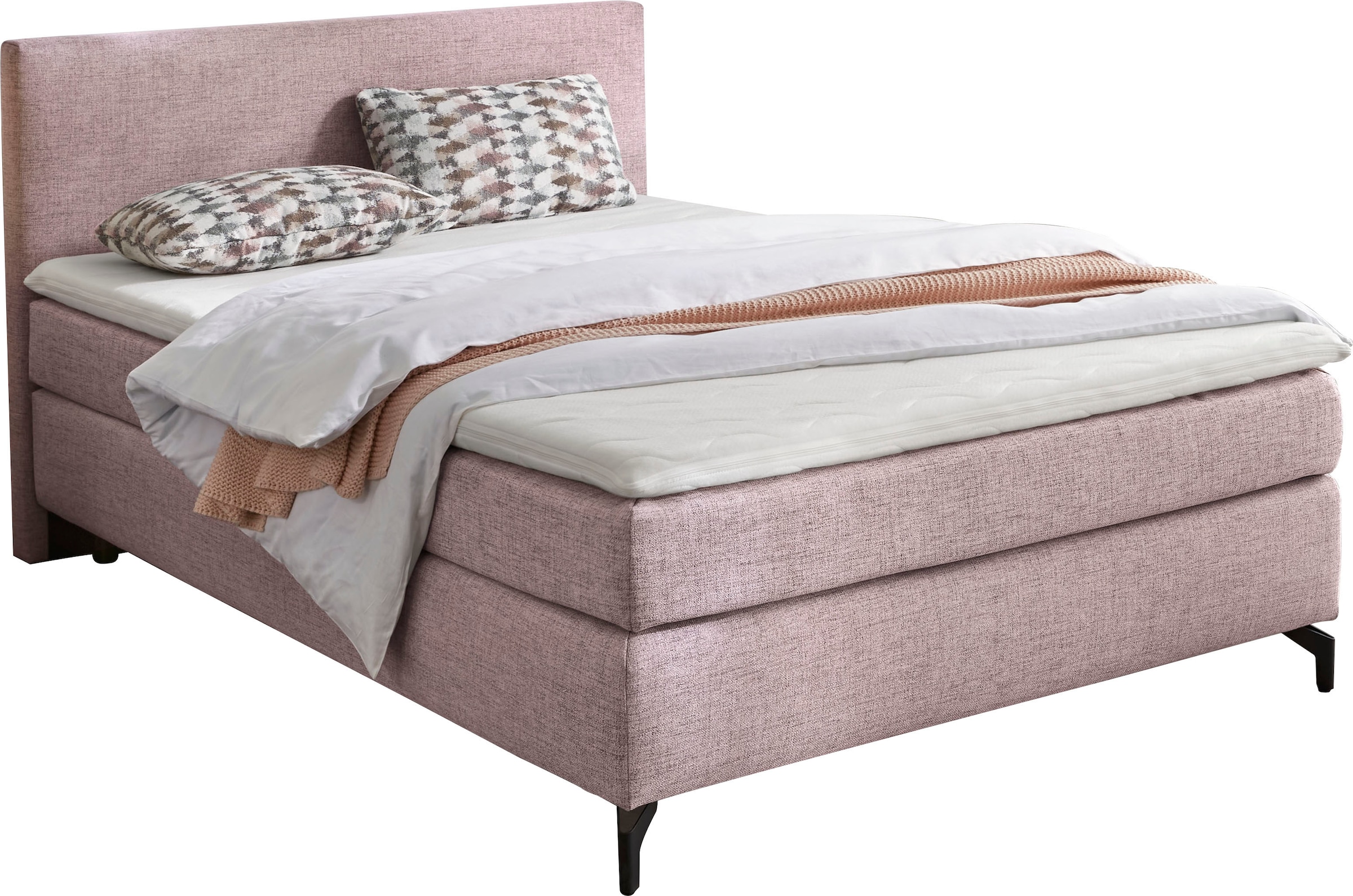 INOSIGN Boxspringbett Alinas, mit Topper und Zierkissen, in unterschiedliche Farbvarianten und Breiten lieferbar