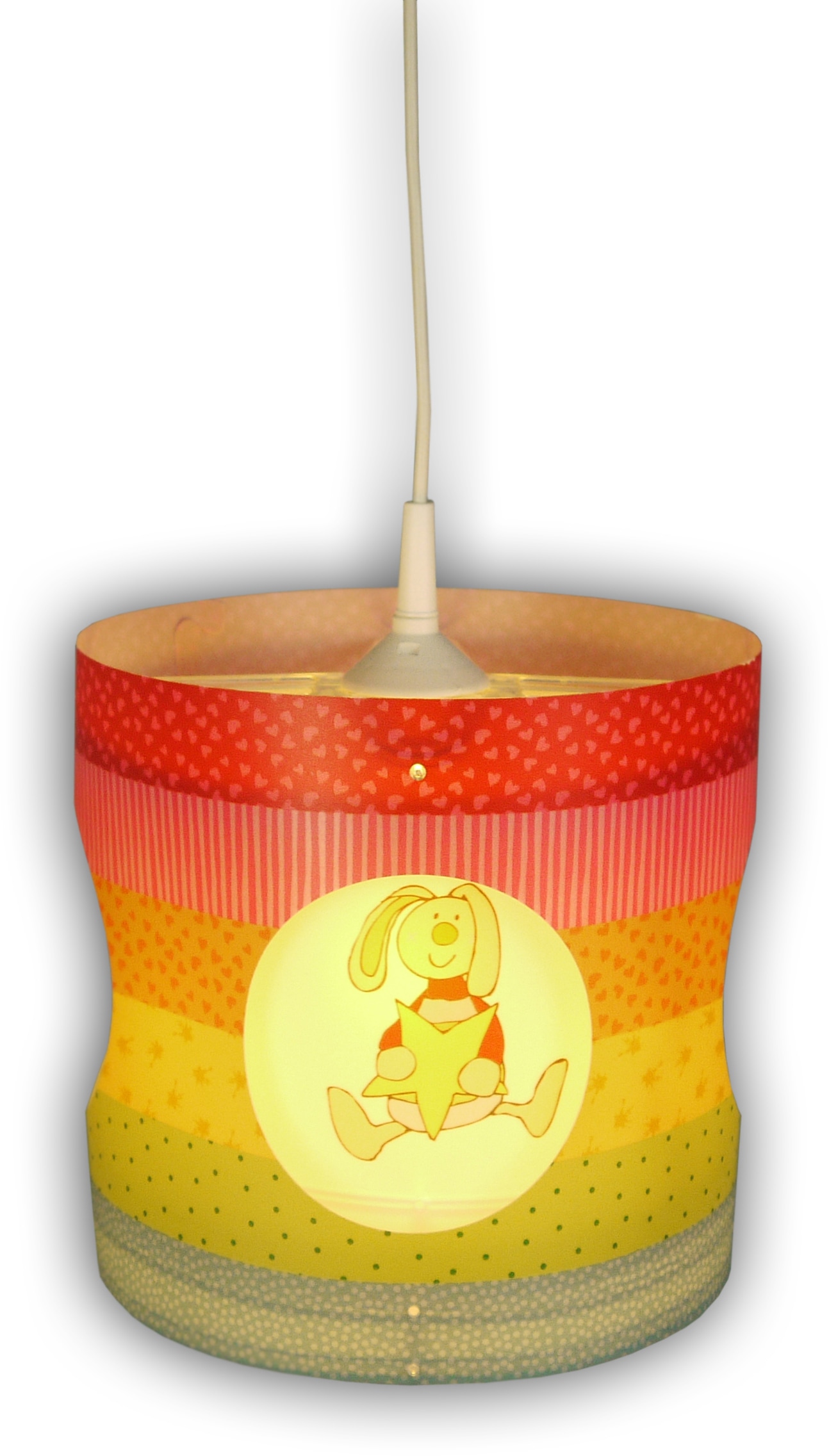 NIERMANN Hängeleuchte "Rainbow-Rabbit, Kinderlampe, Kinderzimmer", 1, Ø 25cm H: 27cm, 1 Stk., bunt, Kinderzimmer, Leuchten, Der innere Lampenschrim