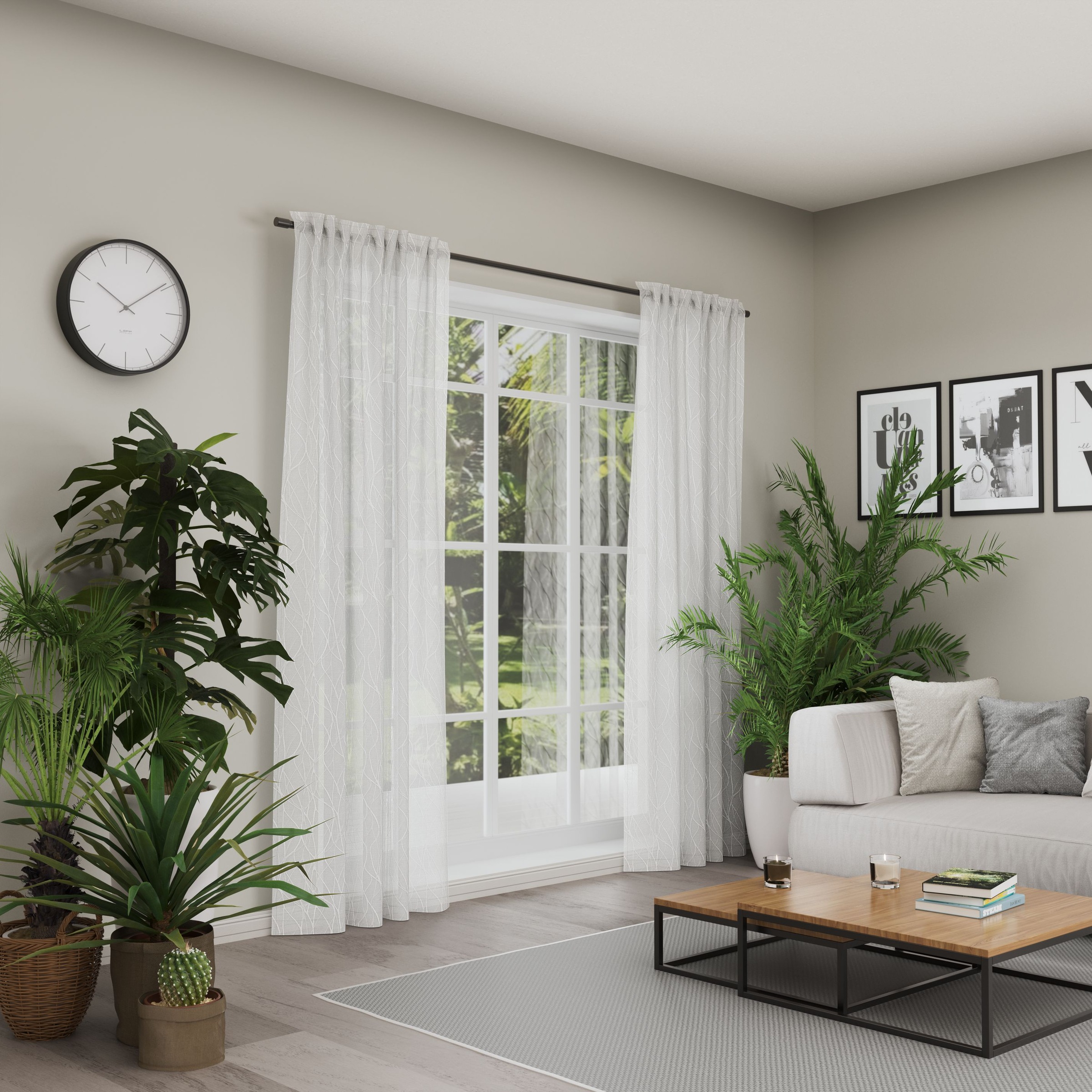 Thumbnail - Neutex for you Vorhang "LISKA" Multifunktionsband 1 Stk. tlg. Moderner Druck im Scandi-Look