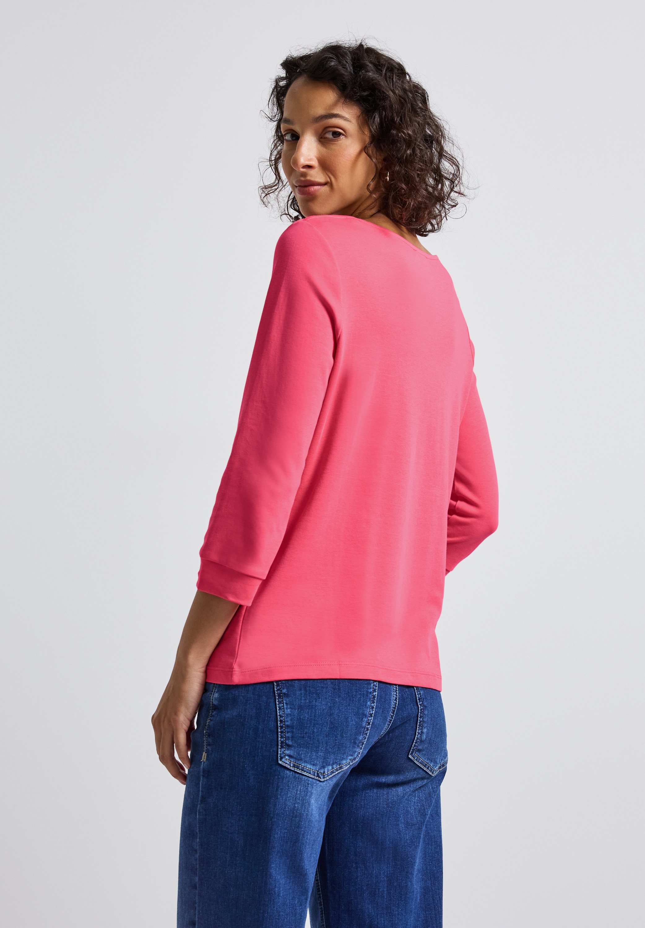 STREET ONE 3/4-Arm-Shirt, aus reiner Baumwolle