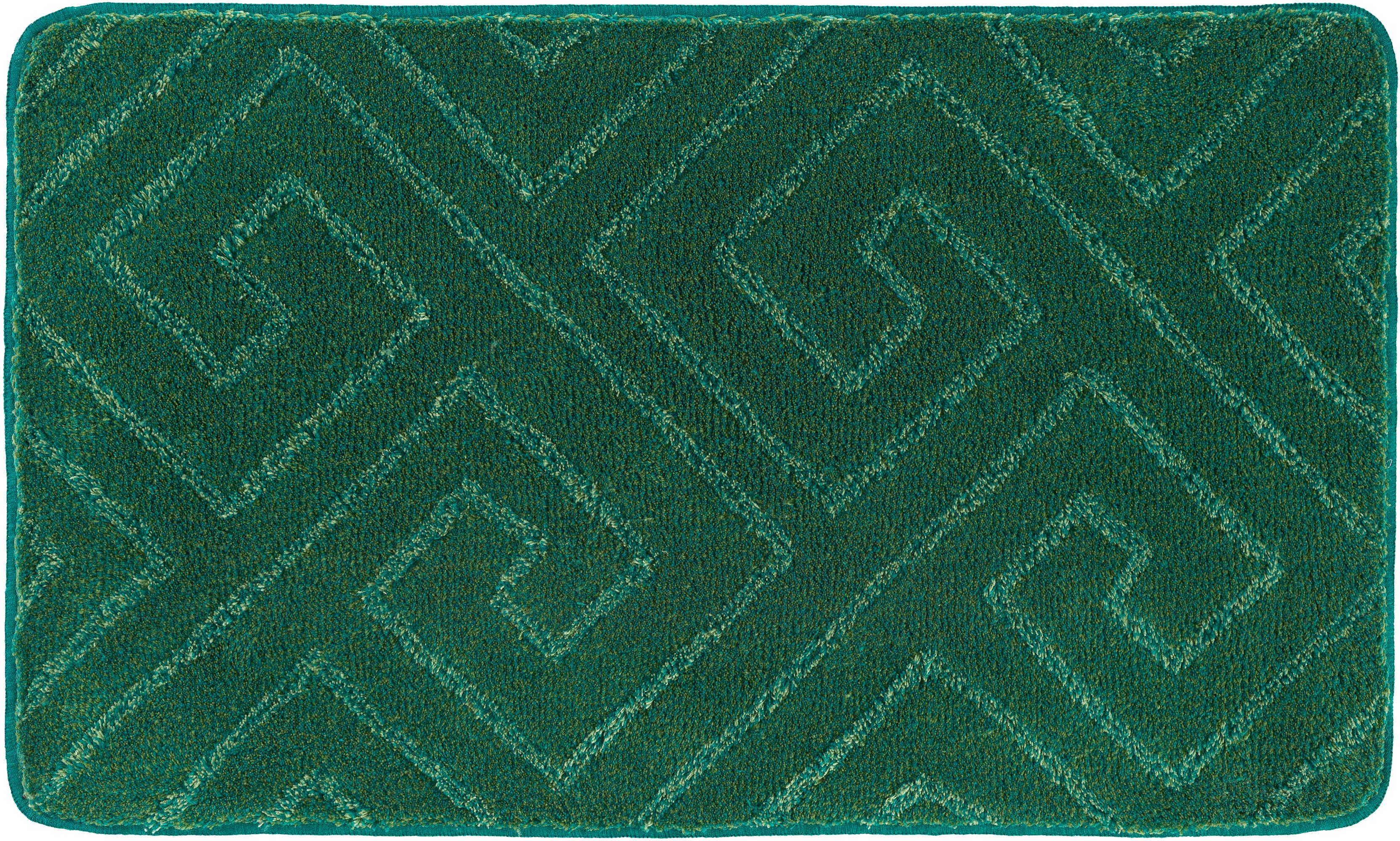 Thumbnail - Kleine Wolke Badematte "Jenna" Höhe 20 mm rutschhemmend beschichtet fußbodenheizungsgeeignet Badteppich, geometrisches D...