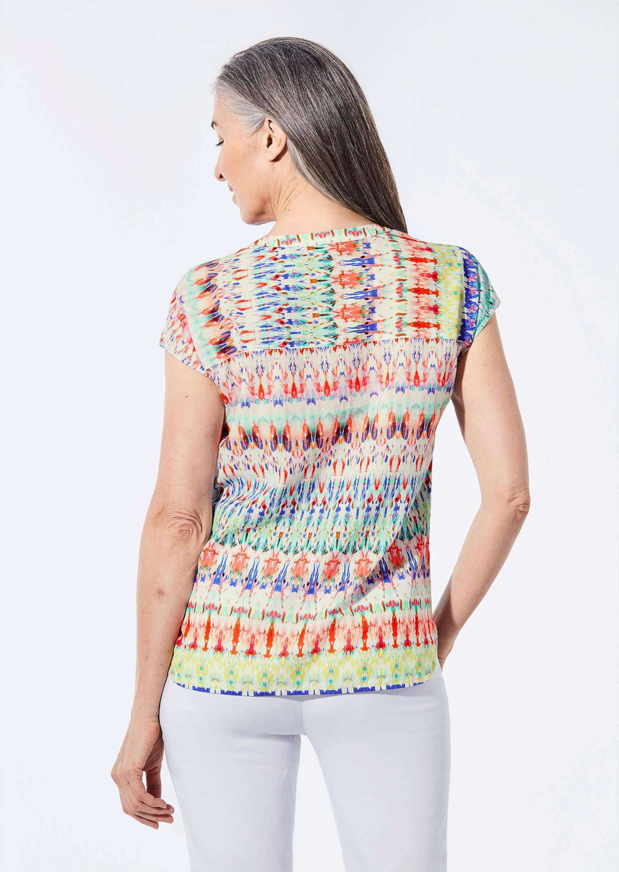 GOLDNER Kurzarmbluse »Bluse Legere Bluse mit Druck«