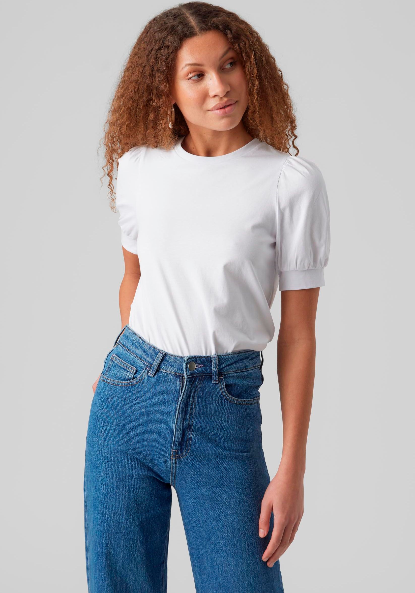 Vero Moda "VMKERRY 2/4 O-NECK TOP VMA JRS NOOS" mit Rundhalsausschnitt günstig online kaufen