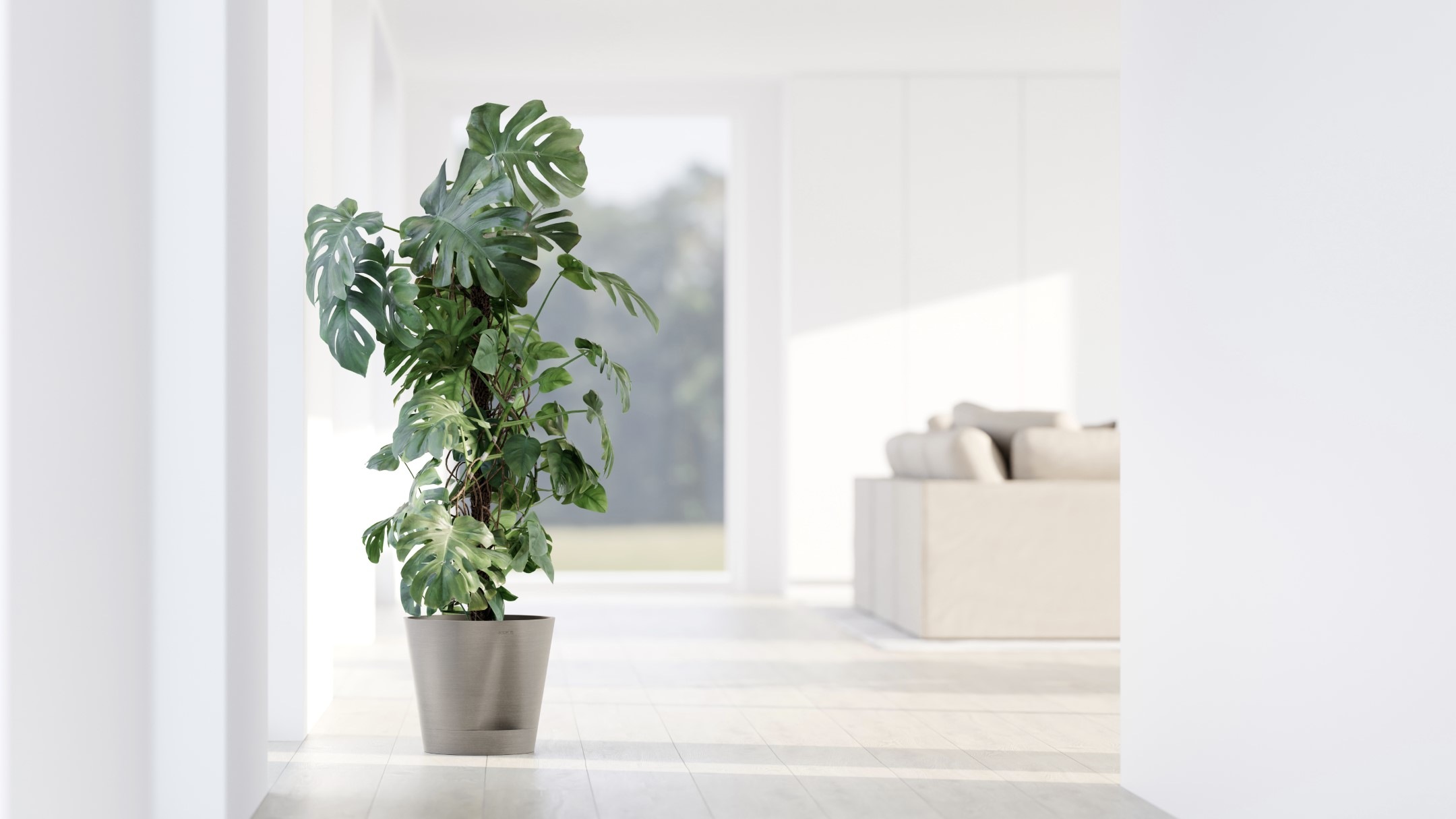 ECOPOTS Blumentopf »Venice 2 30 Taupe« für den Innenbereich