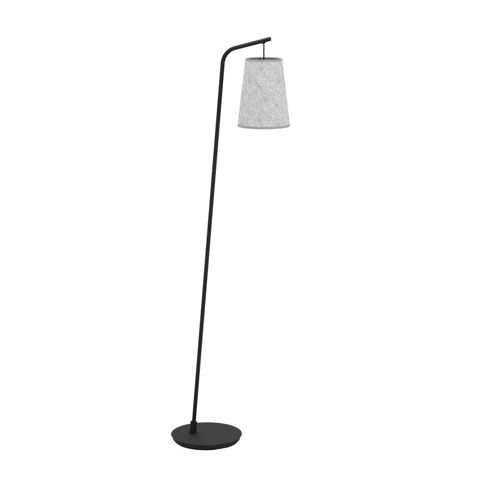 EGLO Stehlampe »ALSAGER«, 1 flammig-flammig, Standleuchte, Metall in Schwarz, graues Filz, E27 Fassung, 170 cm
