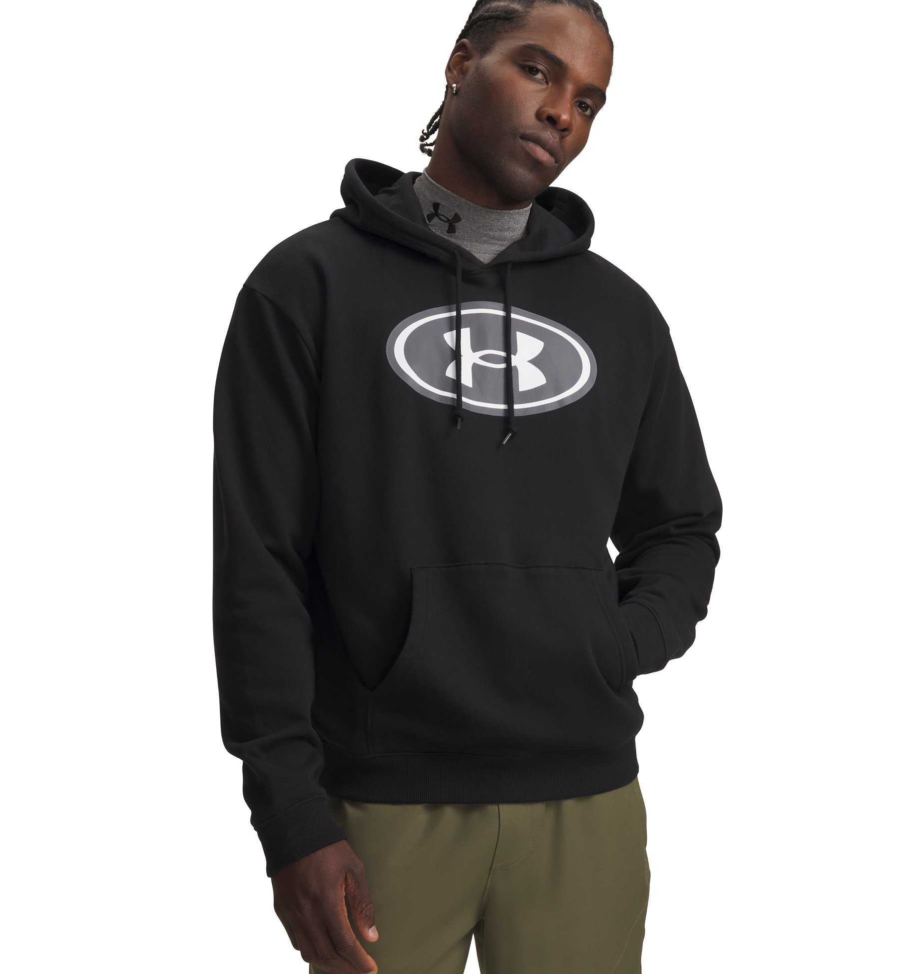 Under Armour Kapuzensweatshirt "UA RIVAL FLC BRANDED HOODIE", sportlicher Stil, mit Kapuze, aus Baumwolle und Polyester
