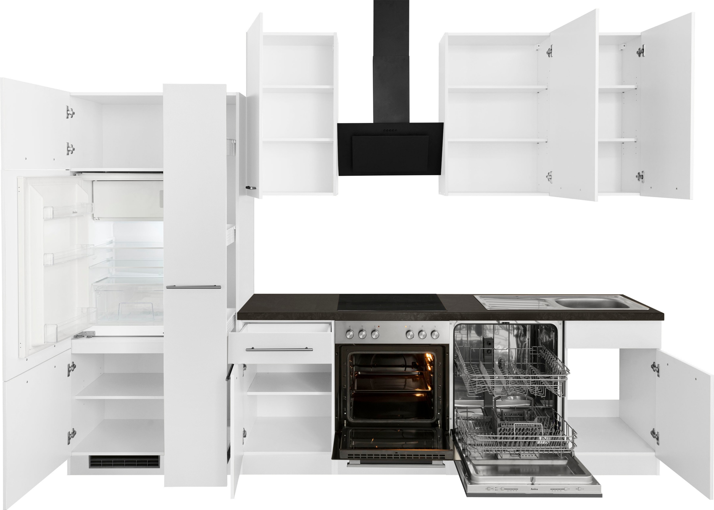 wiho Küchen Küchenzeile »Unna«, mit Breite BAUR E-Geräten, kaufen | 310 cm