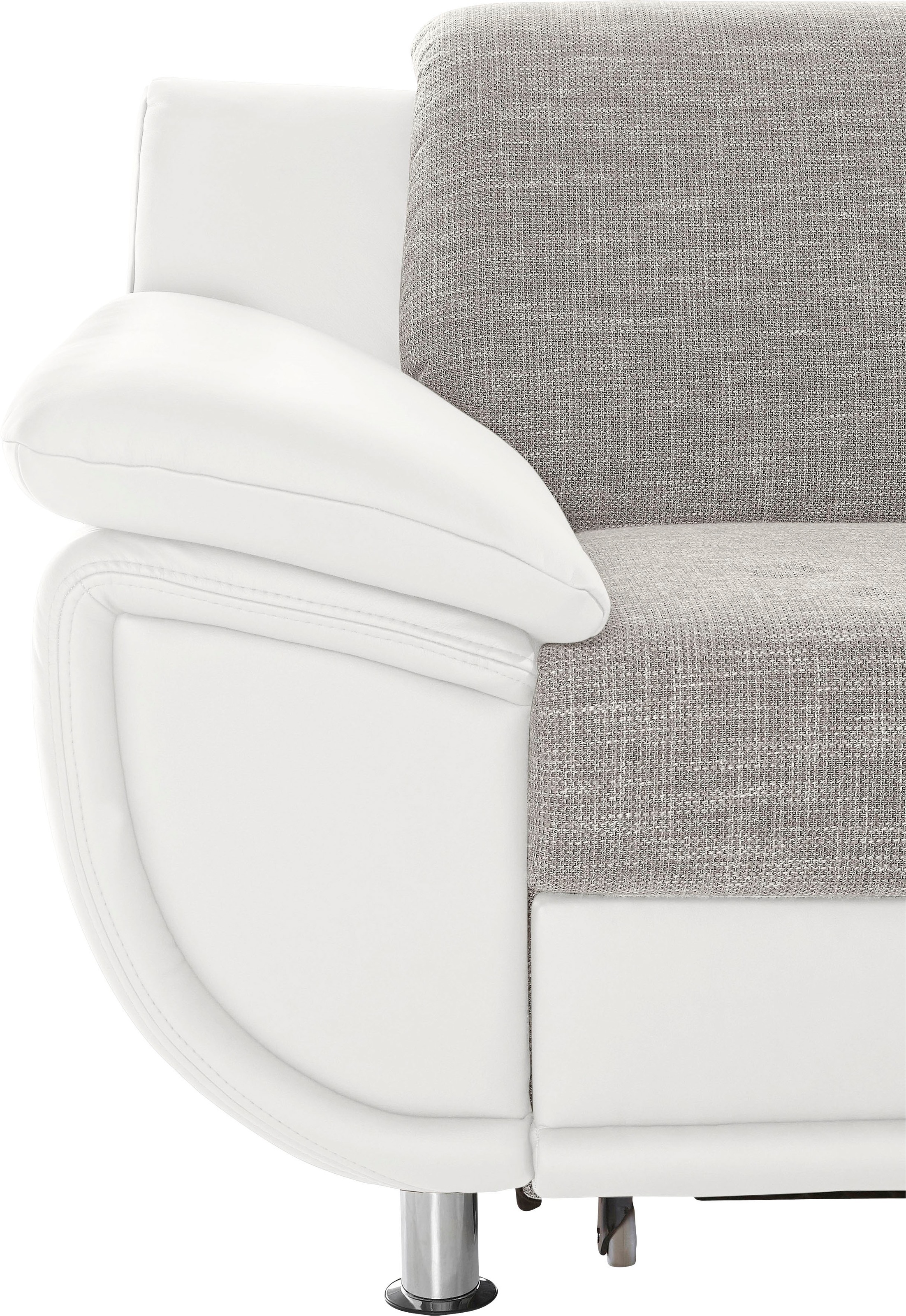 TRENDMANUFAKTUR Ecksofa »Rondo 3, zeitlos und modern, im Materialmix, L-Form«, wahlweise Federkern für hohen Sitzkomfort, wahlweise Bettfunktion
