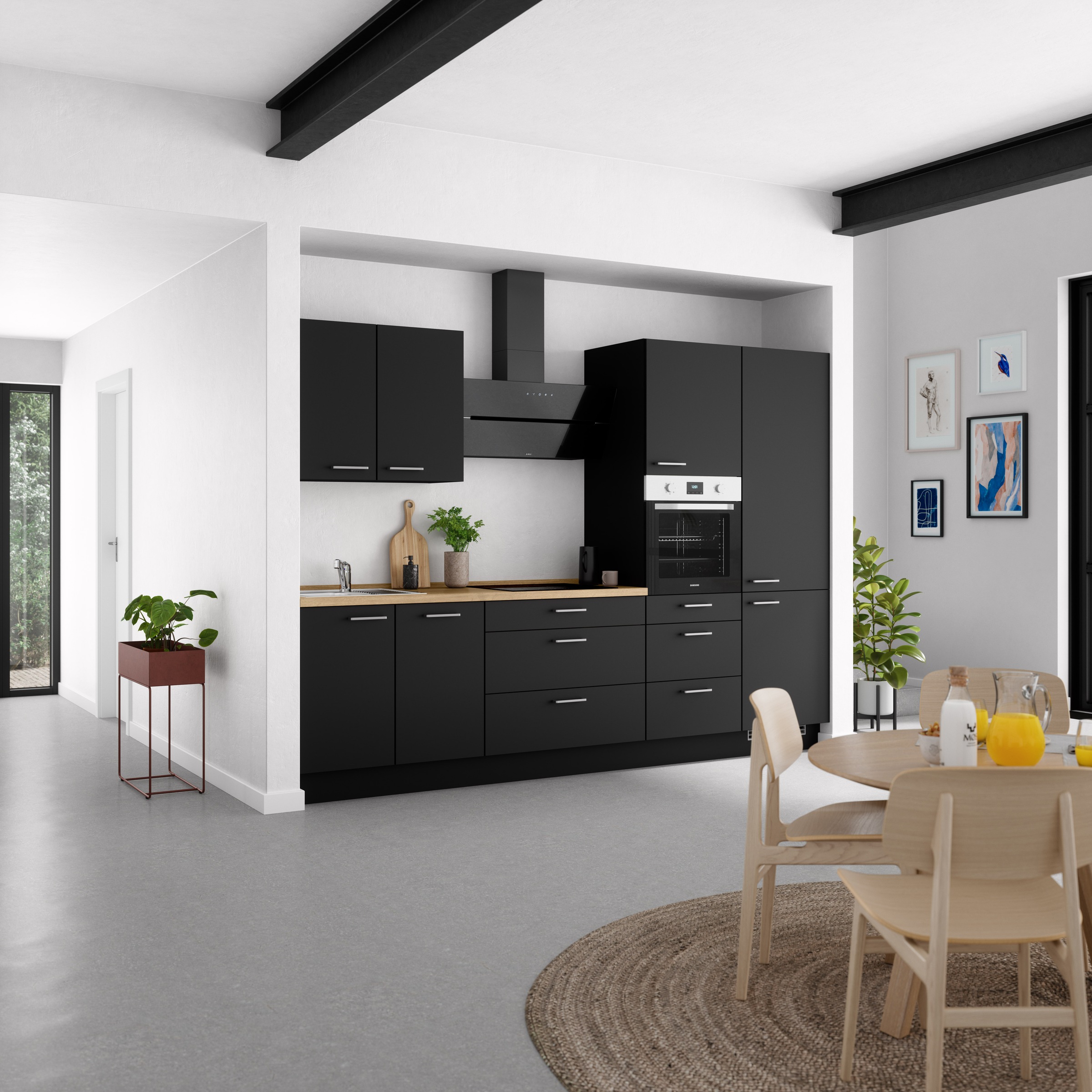 nobilia® Küchenzeile »"Touch II"« vormontiert, Ausrichtung wählbar, Breite 300 cm, wahlw. mit E-Geräten