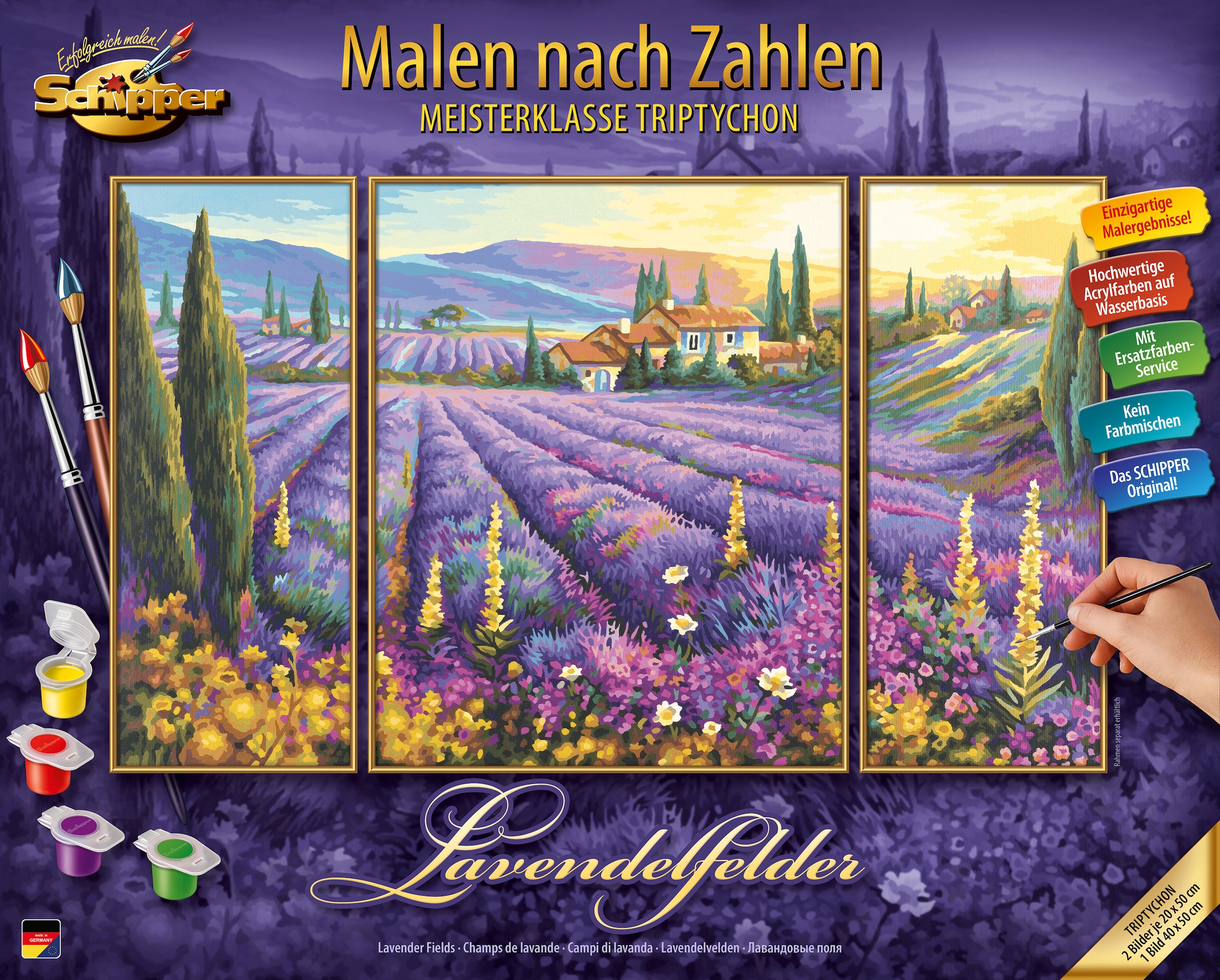 - »Meisterklasse in Made Zahlen | nach Triptychon Schipper Malen BAUR Lavendelfelder«, Germany