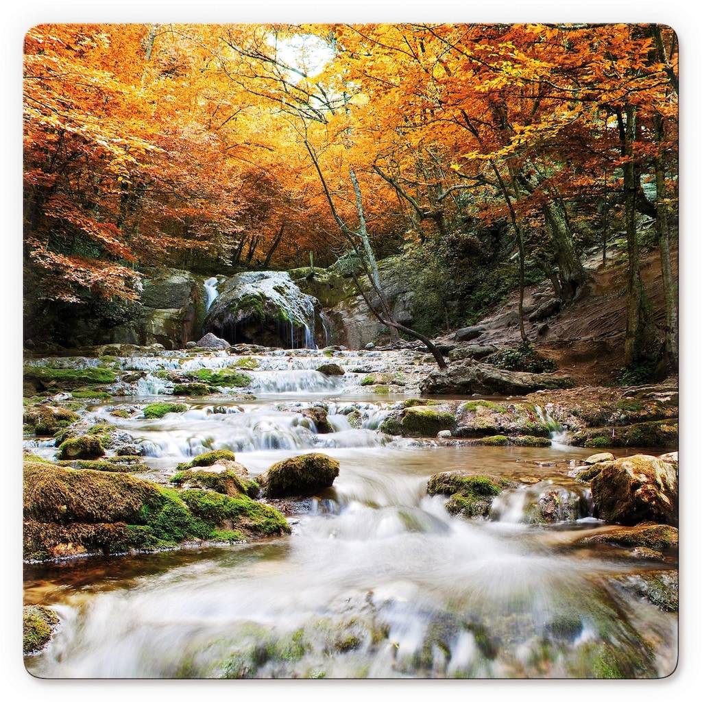 Wall-Art Glasbild »Autumn Waterfall«