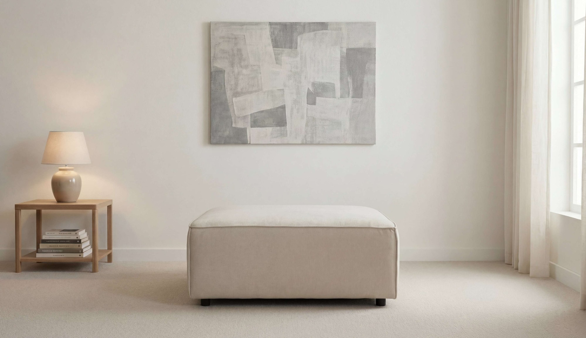 OTTO home Polsterhocker »Jorrena, extra weicher Chenille-Stoff« Praktische Ergänzung, 105x105 cm, mit Wellenunterfederung