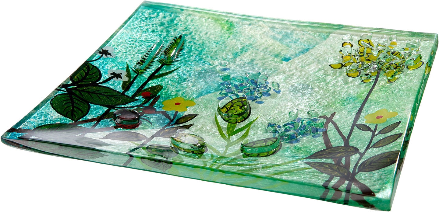 GILDE Schale »Deko-Schale Wild Flowers« 1 aus Glas