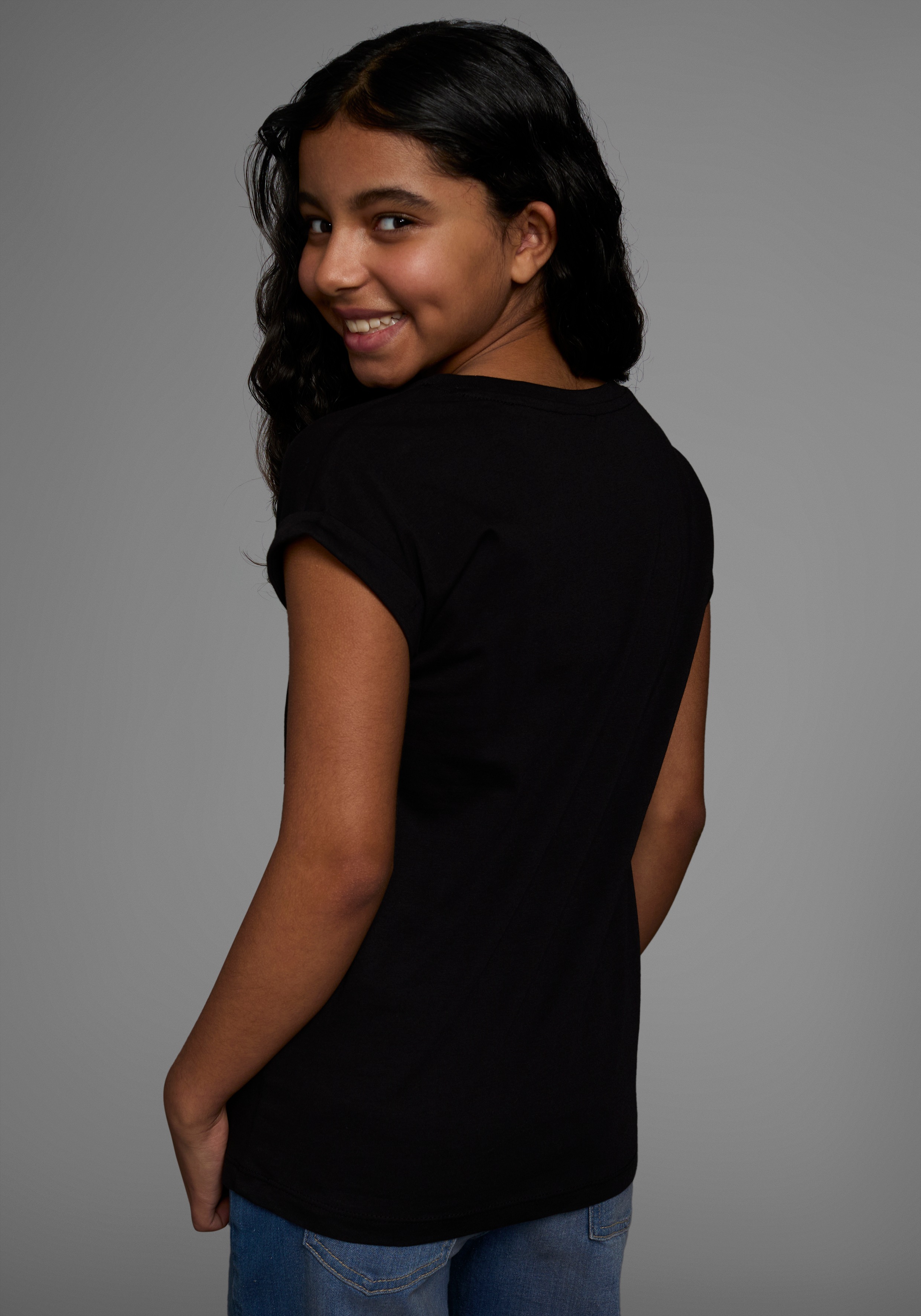 Thumbnail - KIDSWORLD T-Shirt "WEEKEND loading...please wait" Kurzarm, weite Passform, bedruckte Optik, Rundhalsausschnitt