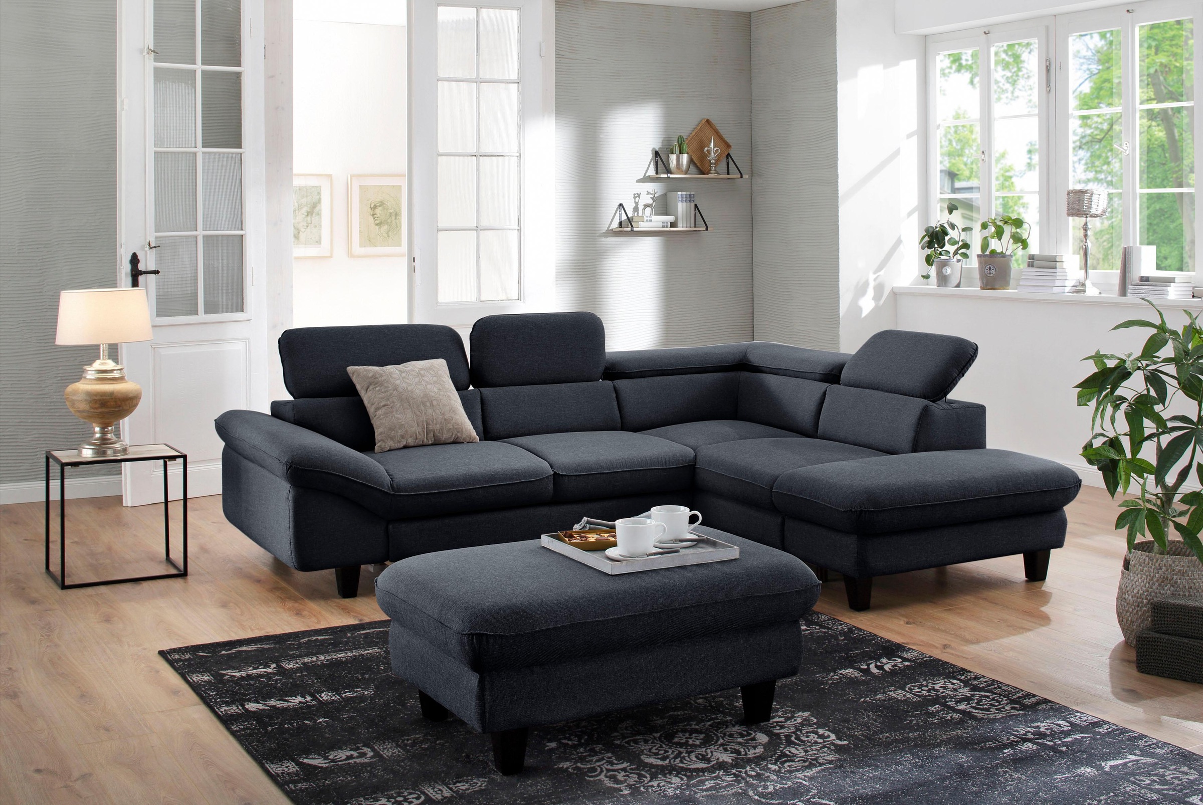 Home affaire Ecksofa »Pilot L-Form«, mit Kopfteilverstellung, wahlweise mit Bettfunktion & Bettkasten