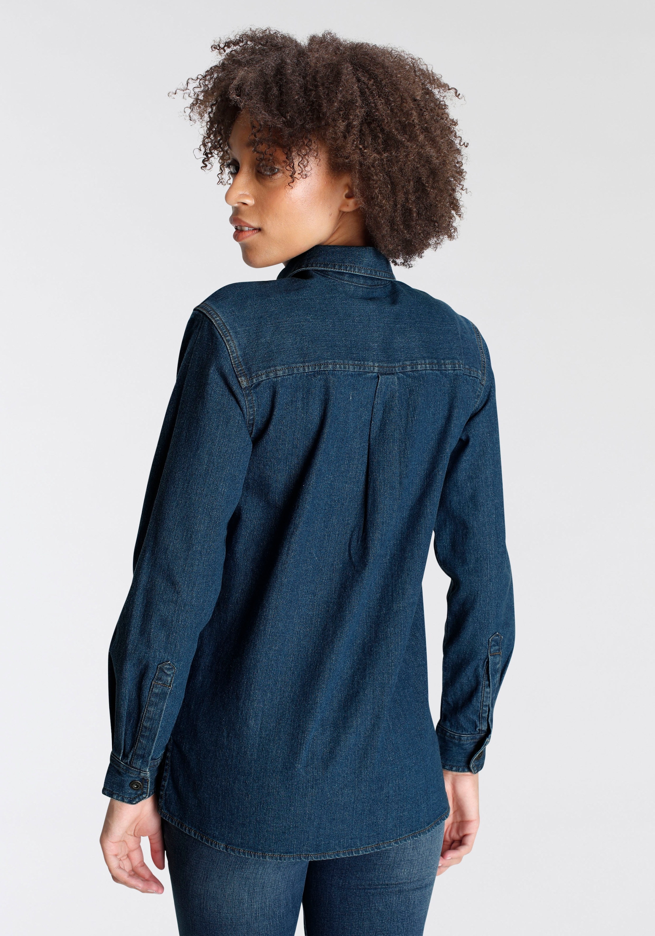 Arizona Jeansjacke BAUR - »Shacket Denim Weiter | geschnitten Hemdjacke«, bestellen online