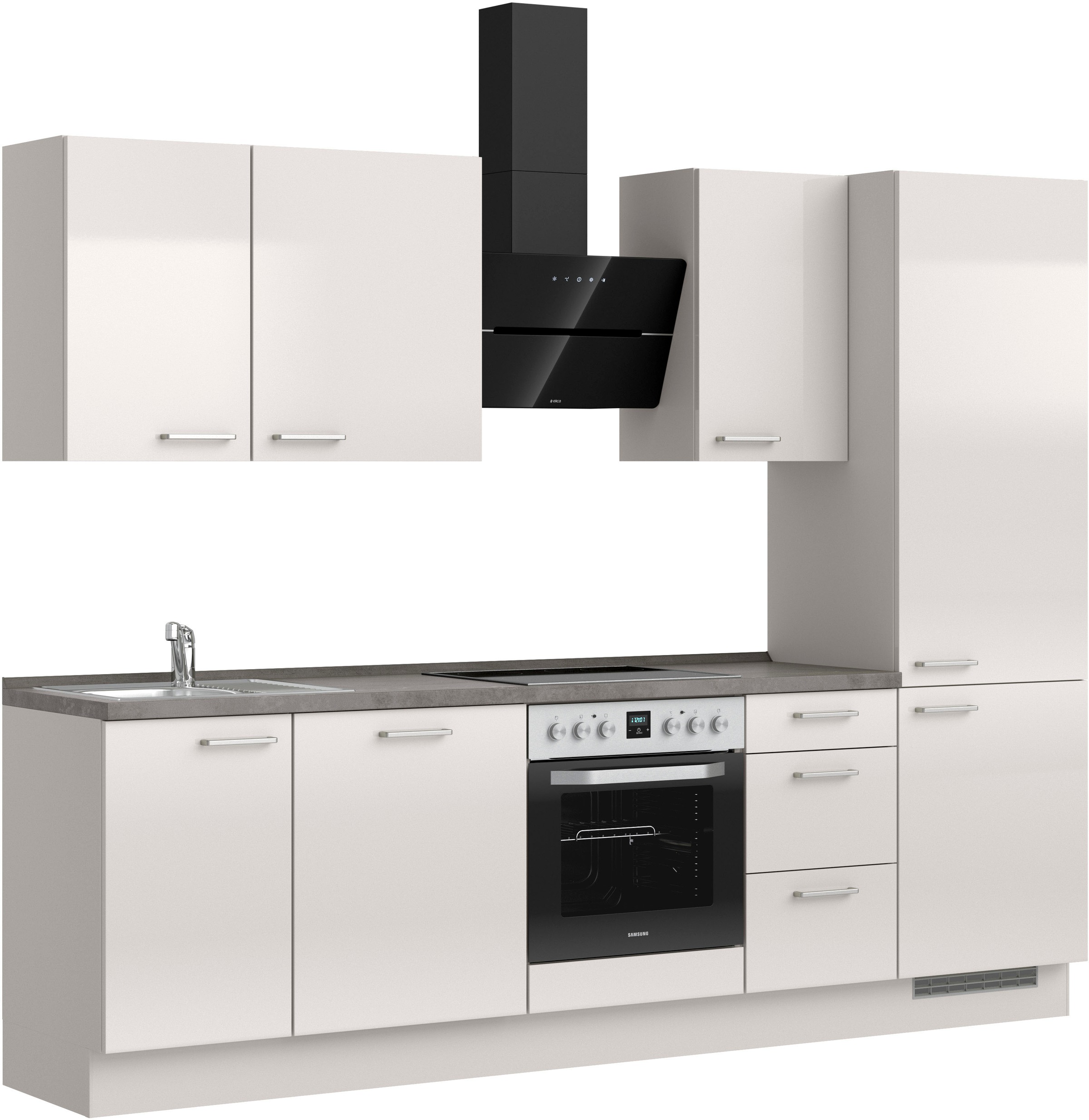 nobilia® Küchenzeile »"Flash II"«, vormontiert, Ausrichtung wählbar, Breite 270 cm, wahlw. mit E-Geräten