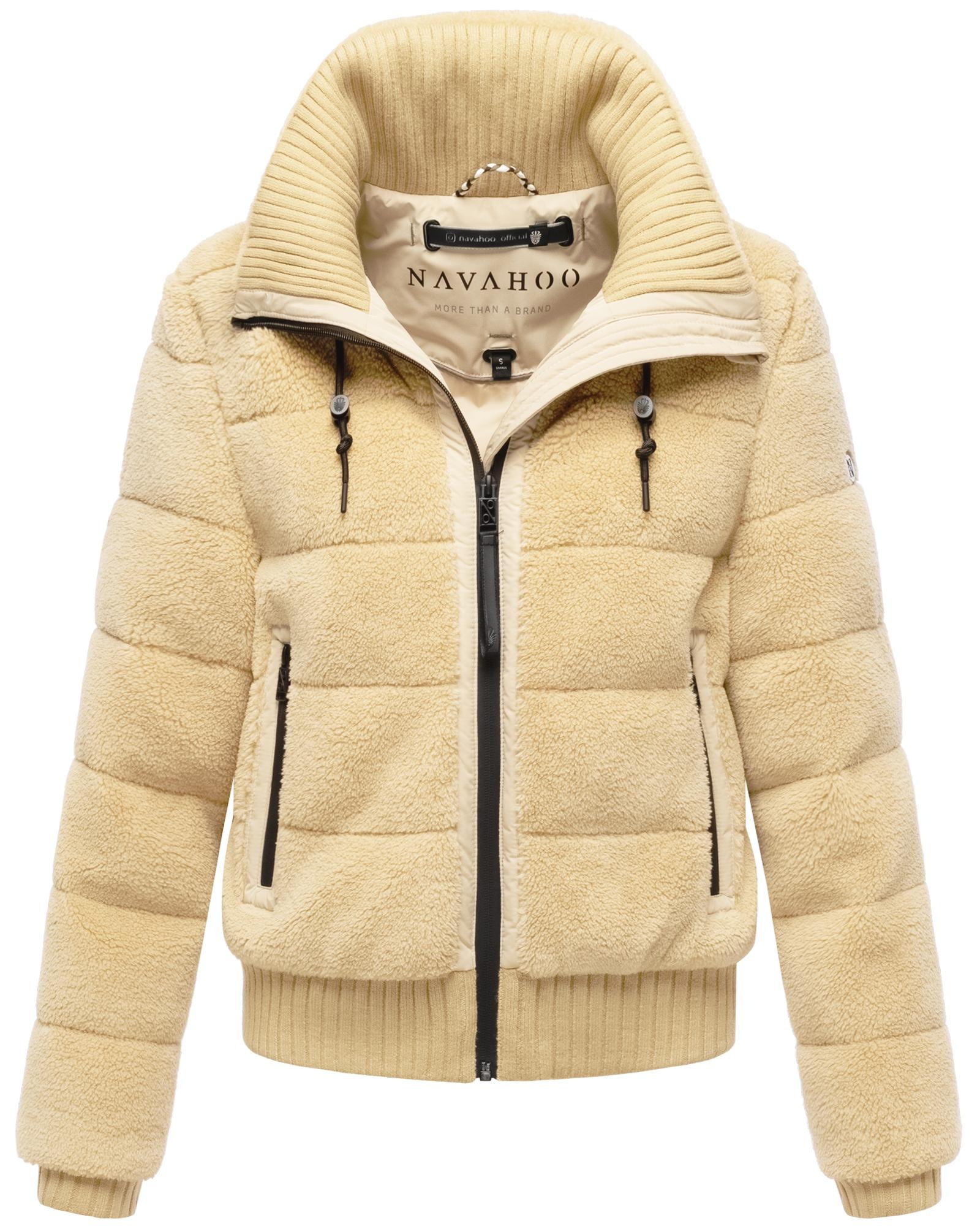 Navahoo Plüschjacke »Schneepuder 14«, warme Damen Teddyjacke für den Winter