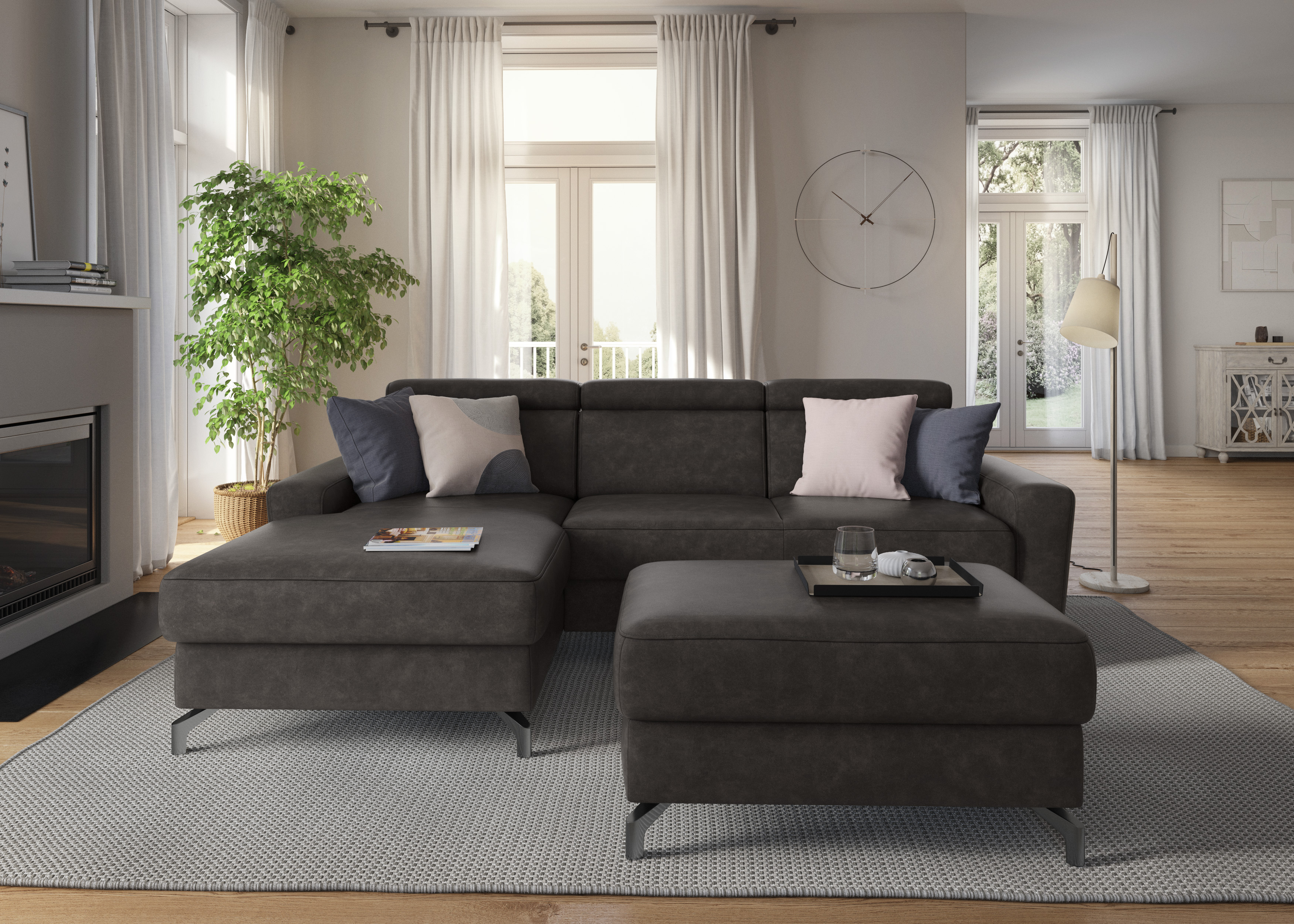 sit&more Ecksofa "Scarlett L-Form" inklusive Kopfteilverstellung, optional Schlaffunktion & Bettkasten