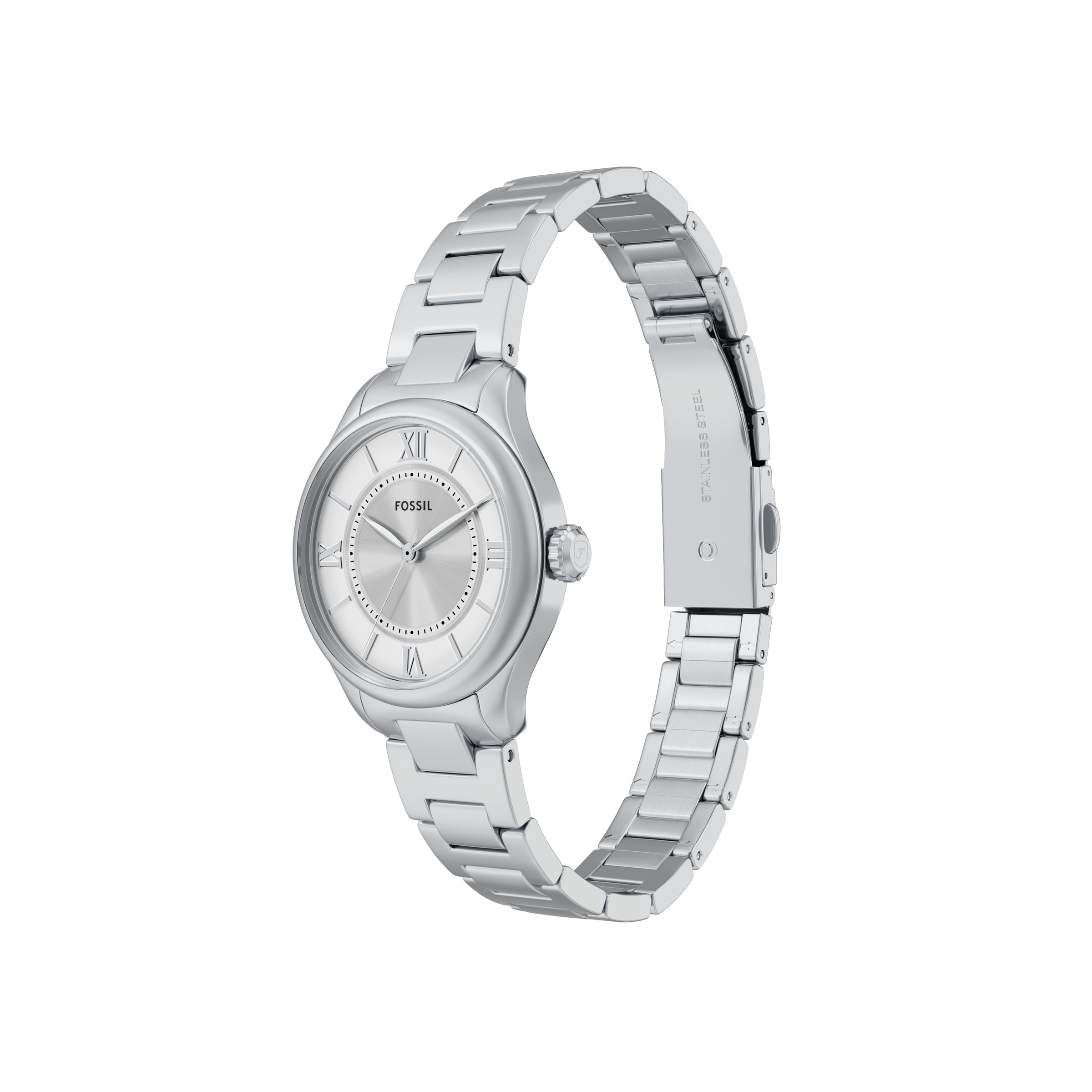 Fossil Quarzuhr »GILMORE«, Armbanduhr, Damenuhr, Edelstahlarmband, analog