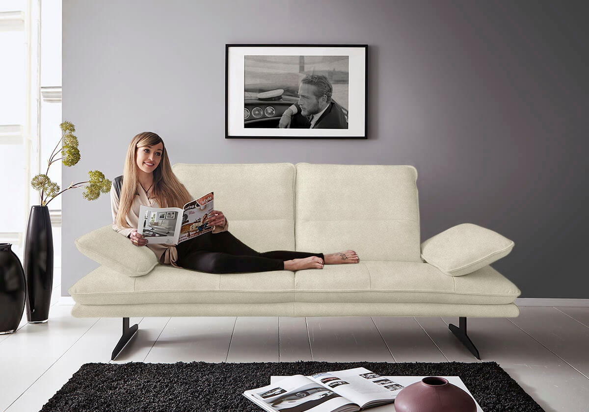 W.SCHILLIG 2-Sitzer "broadway, Designsofa mit tollem Sitzkomfort, Breite 216cm" Sitztiefenverstellung, Kopfteil- & Seitenteilverstellung, Breite 216cm