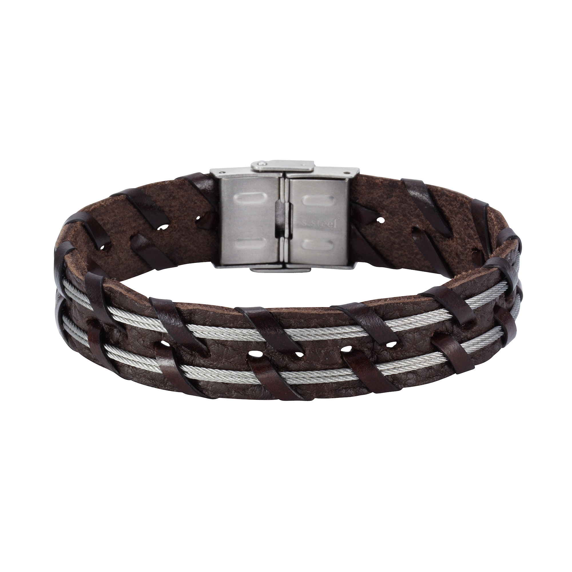 NOX Armband »Leder BAUR Edelstahl« braun bestellen 