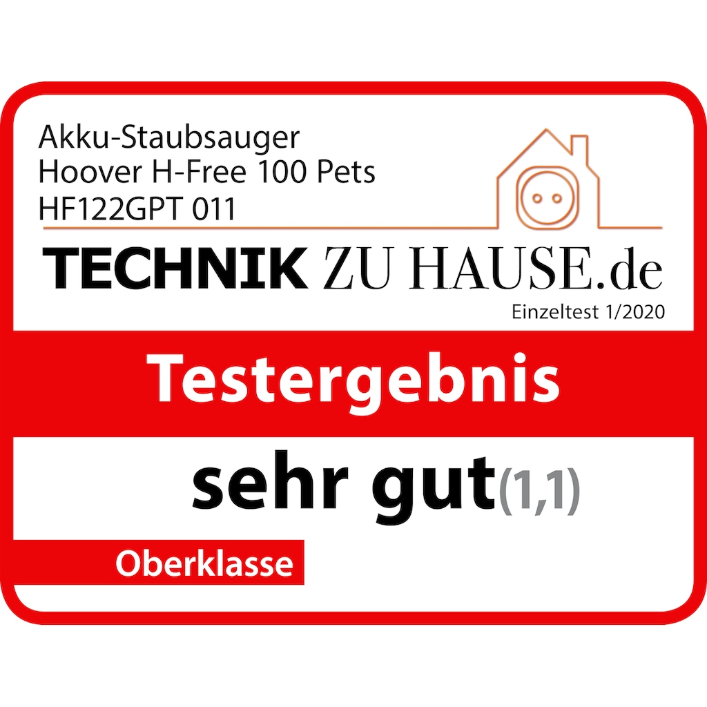 Hoover Akku-Stielstaubsauger »H-Free 100 PETS, HF122GPT 011«