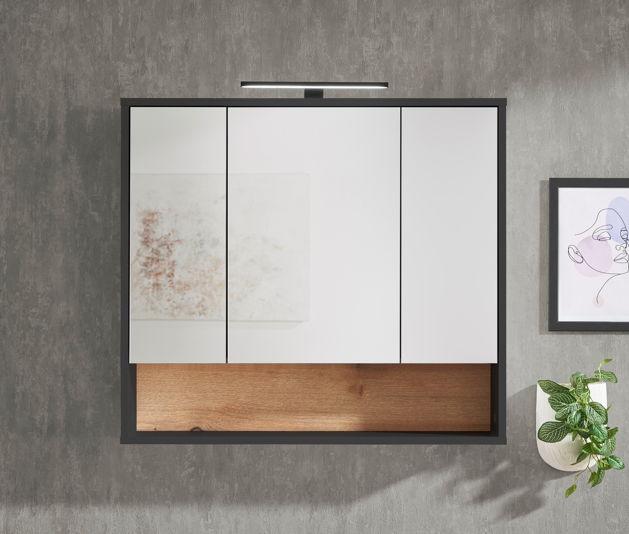 BASIC by Balculina Spiegelschrank "Liguria B/H/T 80x72x21 cm" 1 Stk. tlg. B günstig online kaufen