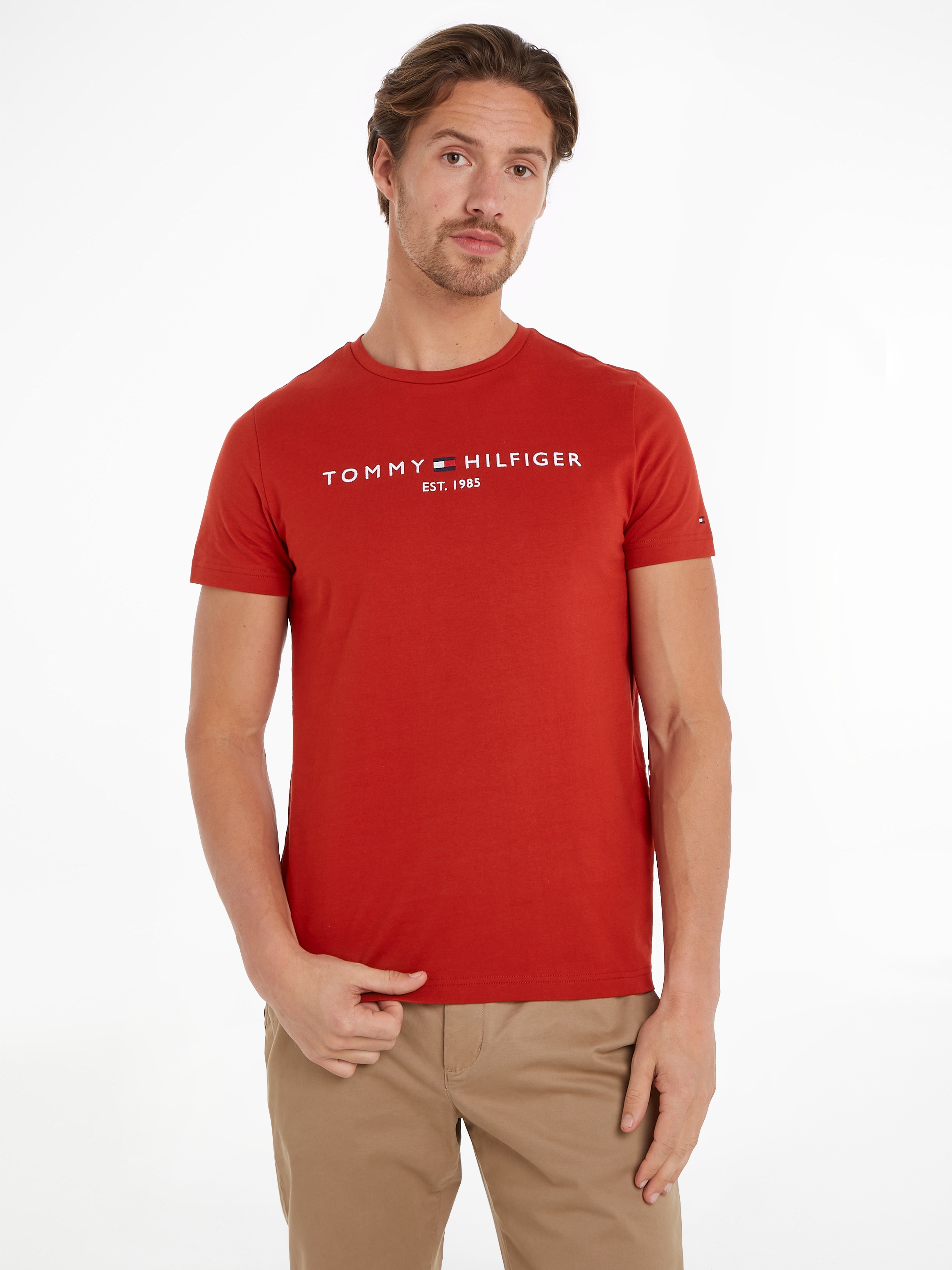 Tommy Hilfiger T-Shirt "TOMMY LOGO TEE", aus reiner, nachhaltiger Baumwolle günstig online kaufen