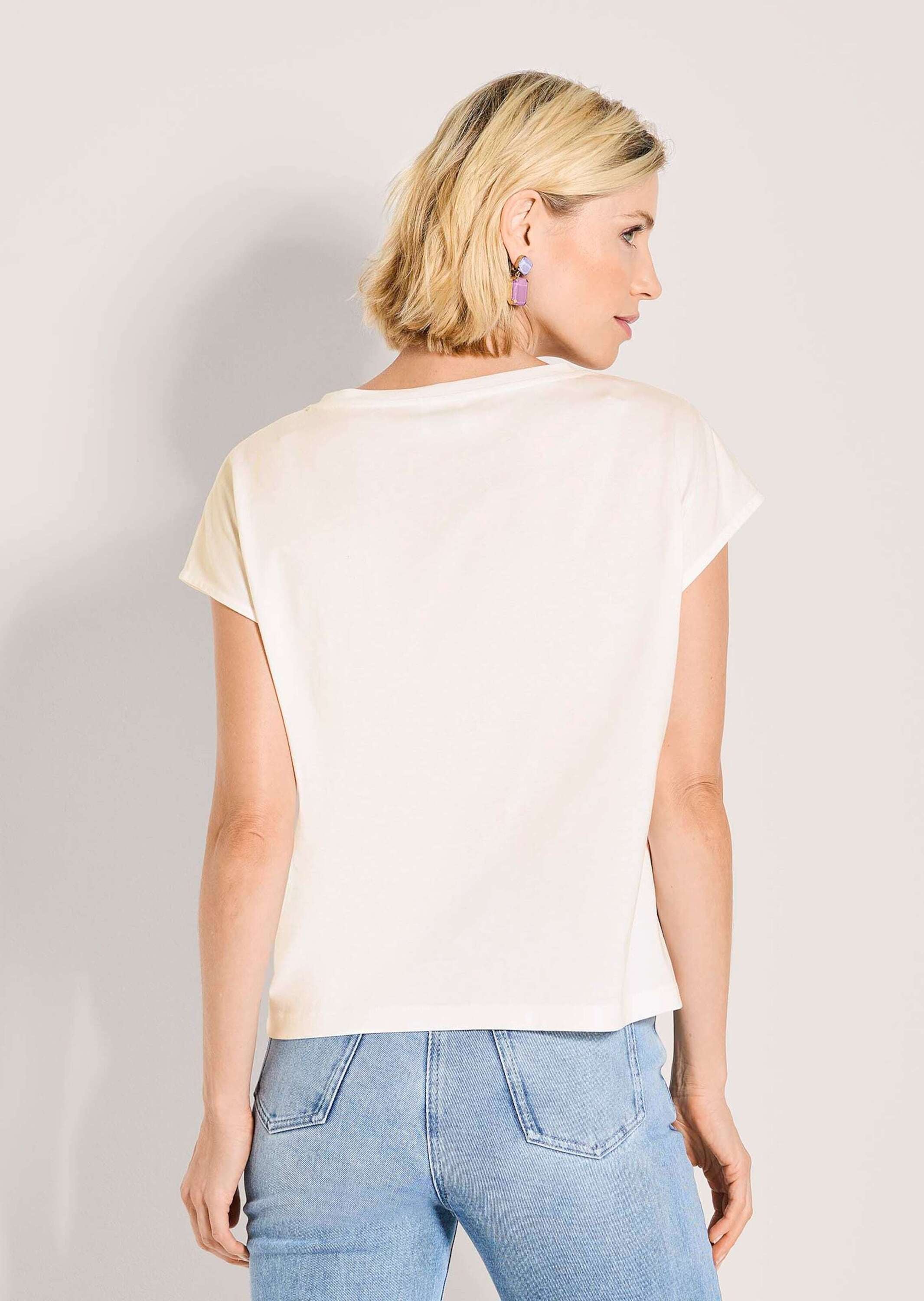 MADELEINE Kurzarmshirt »Blusenshirt Florales Print-Shirt, Rundhals und Kurzarm« Edle Kettendekoration