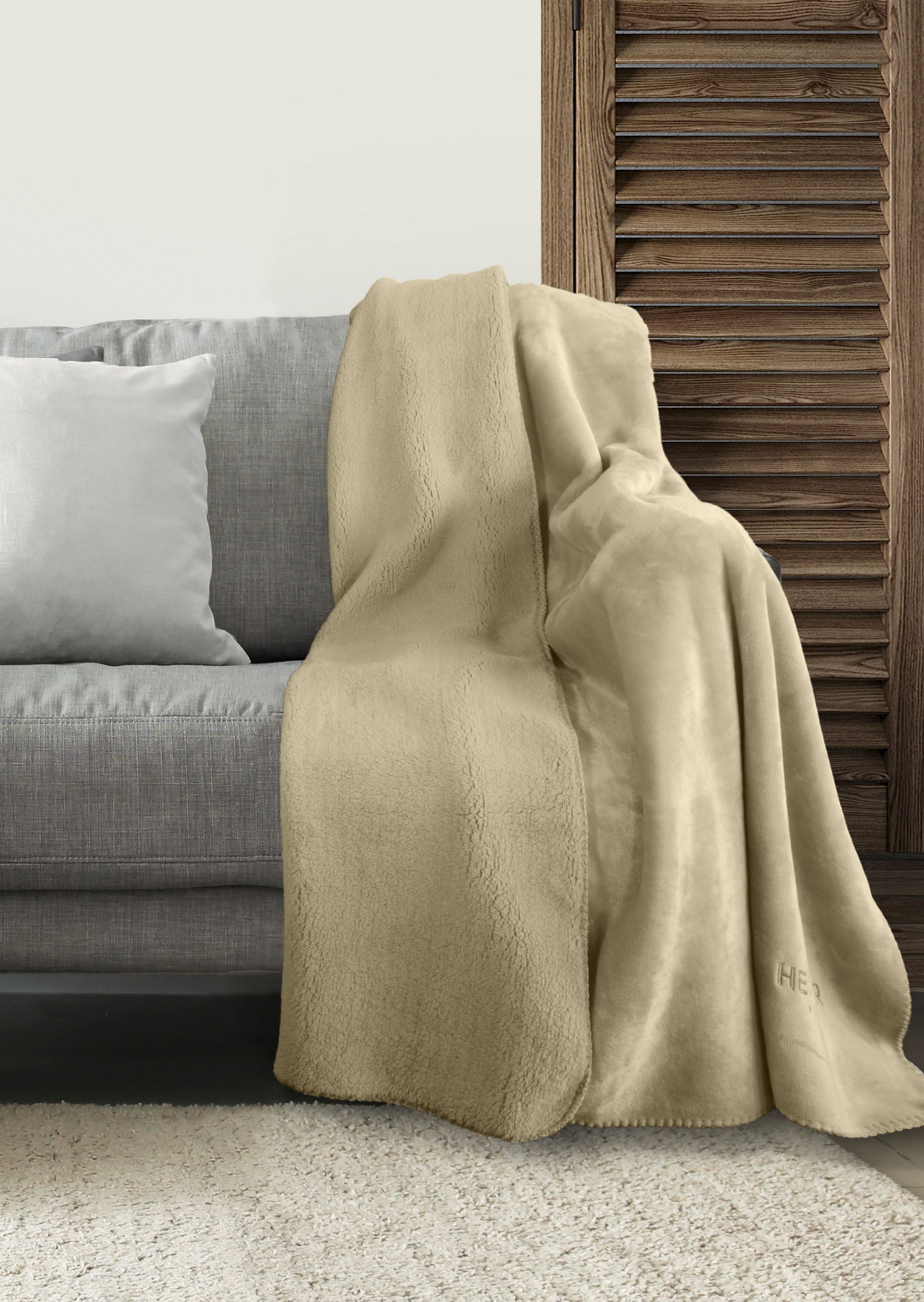 HECHTER PARIS Wohndecke »0238002« Teddyfleece, Decke, Kuscheldecke, superweich, bequem, wohlig warm