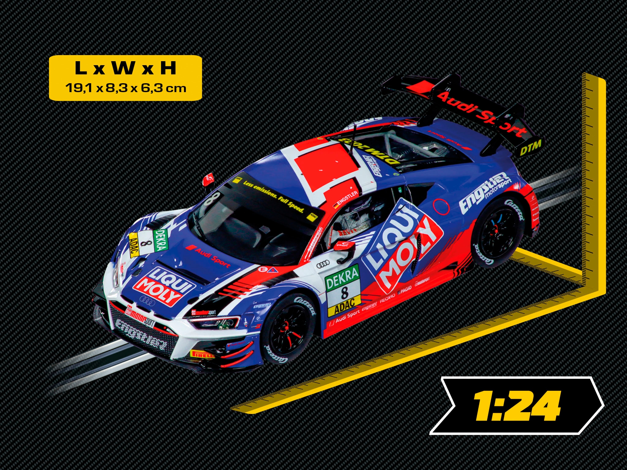Carrera® Rennbahn-Auto »Audi R8 LMS GT3 evo II "Engstler Motorsport, No.8", DTM 2023«, mit Lichteffekt