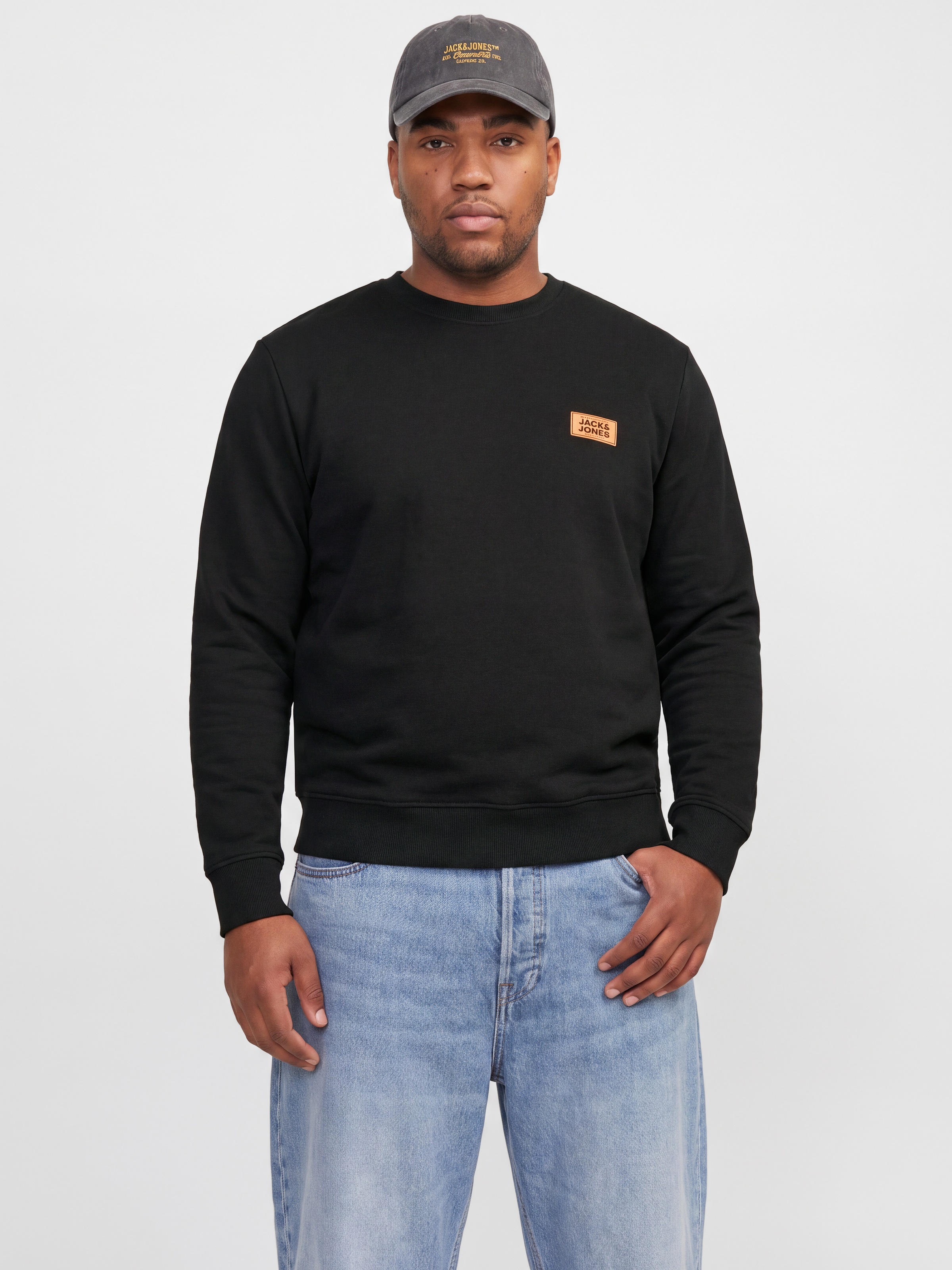 Jack & Jones PlusSize Sweatshirt "JJRUSH SWEAT CREW NECK PLS", Baumwollmischung, normal geschnitten