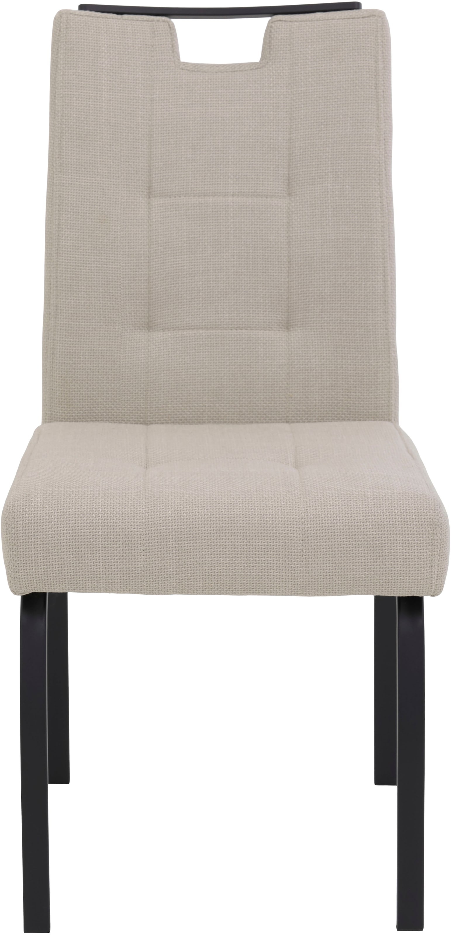 HELA 4-Fußstuhl »LINZ, Esszimmerstuhl, Komfortstuhl«, (Set), 4 St., Microfaser-Webstoff, XL-Sitz,elegante Griffleiste,Komfortsitz mit Federkern,140kg belastbar