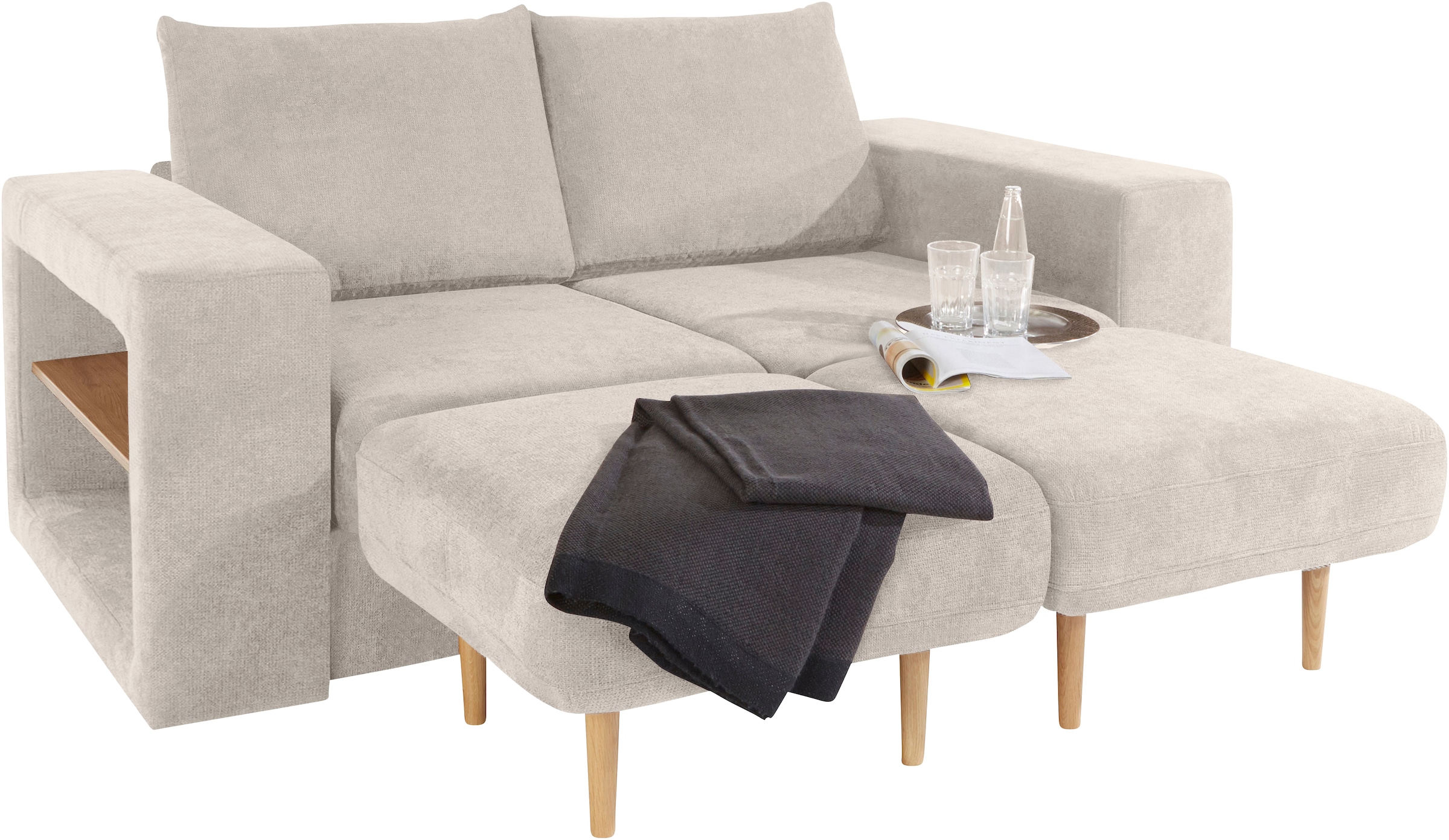 LOOKS by Wolfgang Joop 2,5-Sitzer »Looksvb«, Verwandlungssofa: aus Sofa wird Sofa mit 2 Hockern, mit Regalfunktion