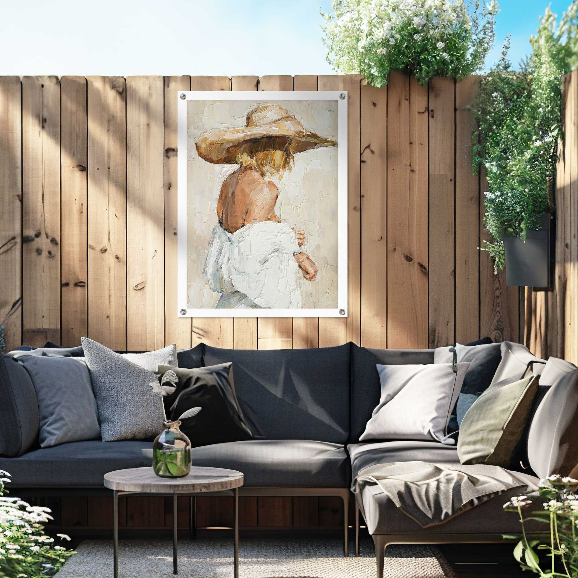 Reinders Poster "Summer Girl", Garten - Frau - Strohhut - Beige - Leinwand günstig online kaufen