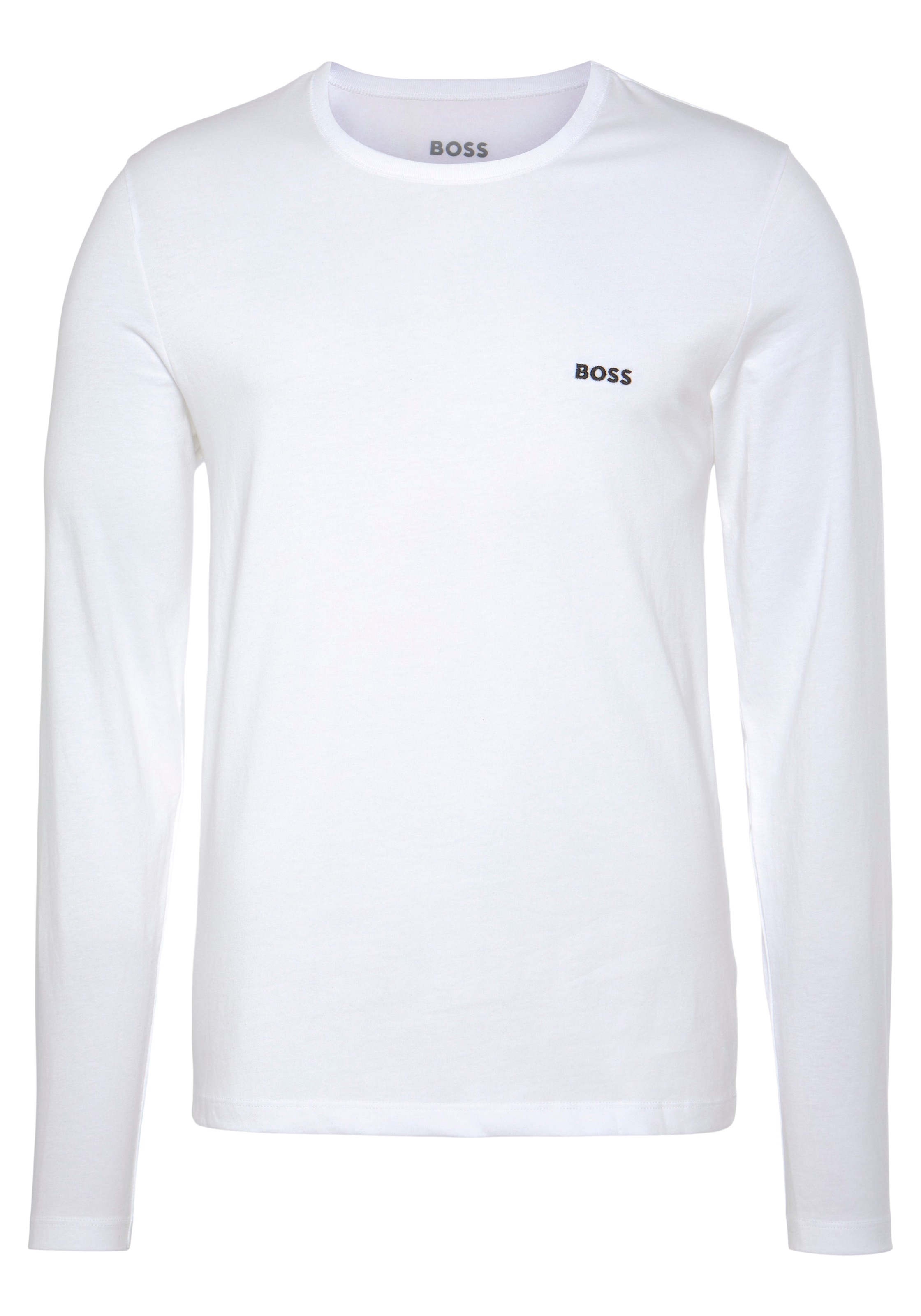 BOSS Langarmshirt »longsleeve-Shirt R-Neck Classic COTTON 3pcs/pack«, (3 tlg.), mit BOSS Logo-Schriftzug