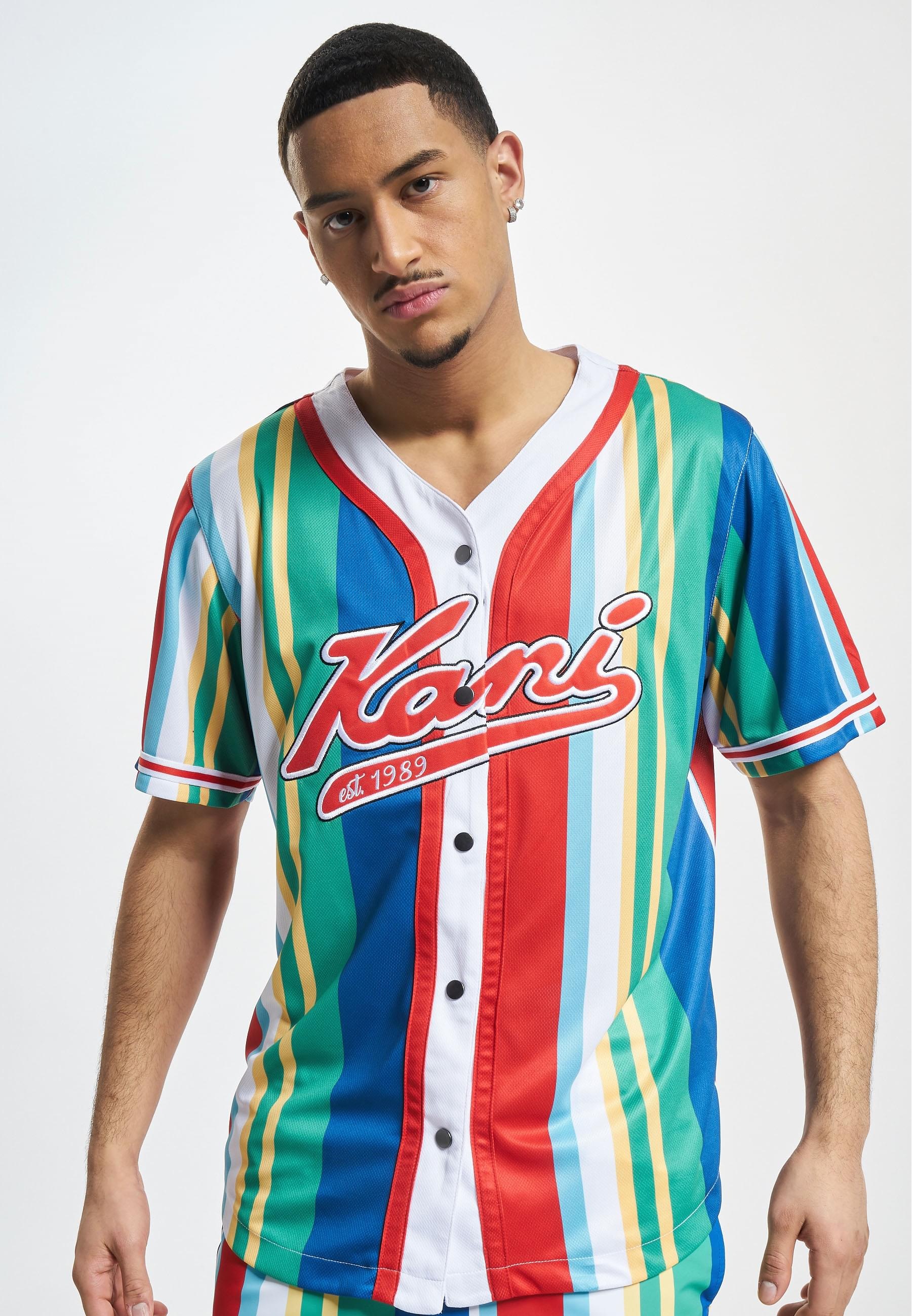 Thumbnail - Karl Kani T-Shirt "Karl Kani Herren KM232-010-1 KK Varsity Striped Baseball Shirt" 1 Stk.