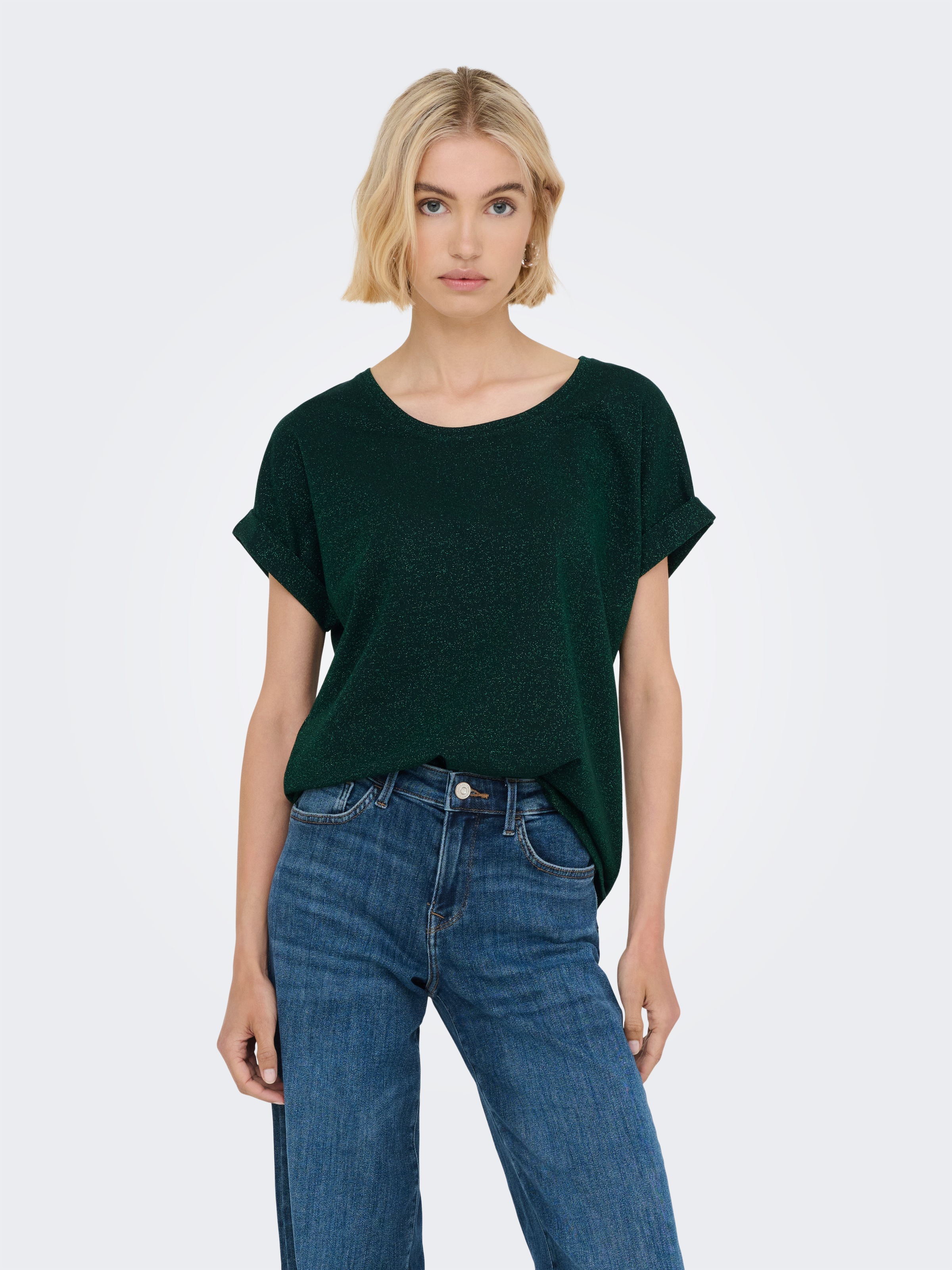ONLY Kurzarmshirt "ONLMOSTER GLITTER S/S TOP NOOS JRS", mit Glitzerdetail günstig online kaufen