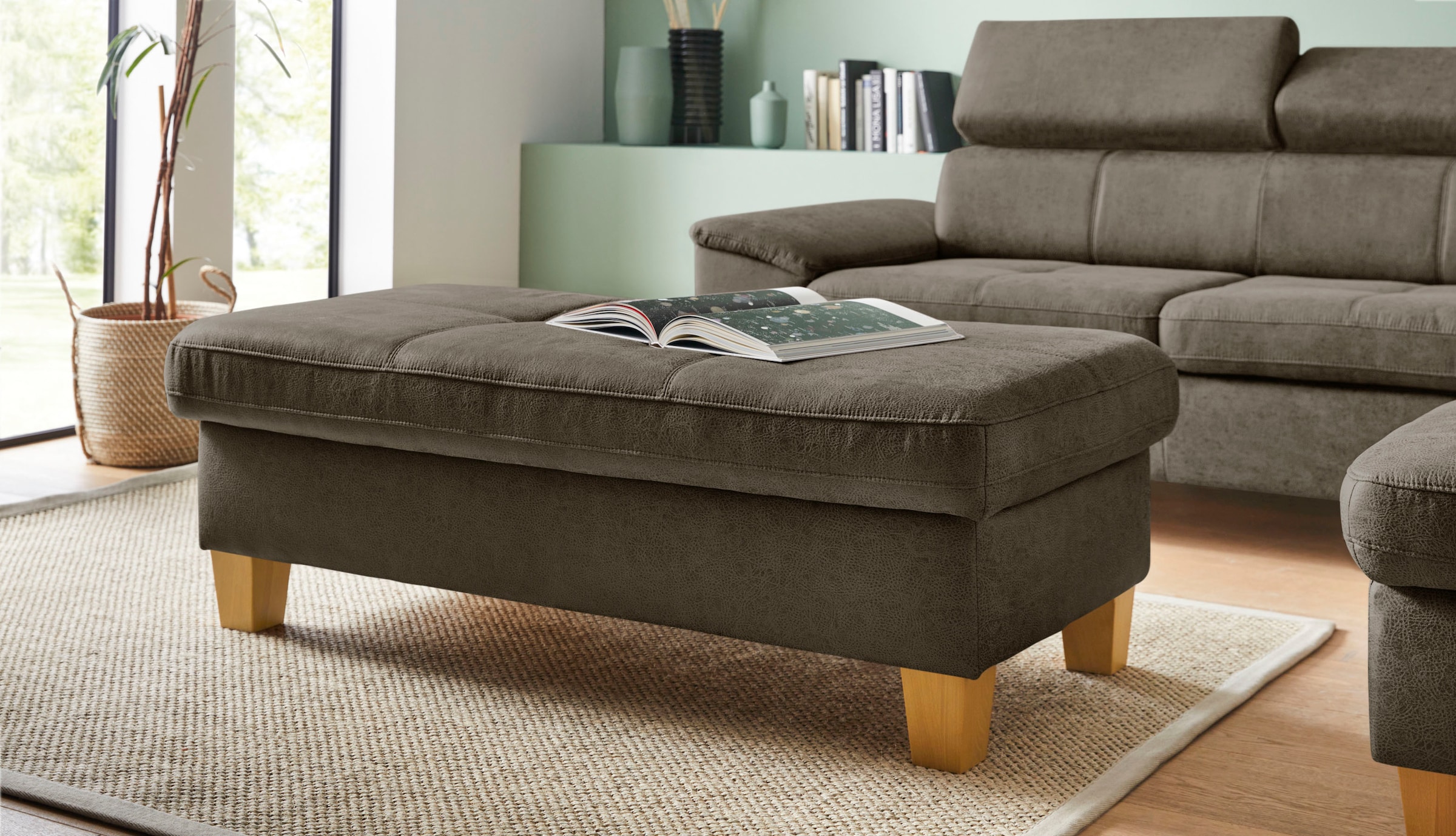 exxpo - sofa fashion Hocker "Enya Bankhocker mit Staufach unter der Sitzfläche" schöne Detailverarbeitung