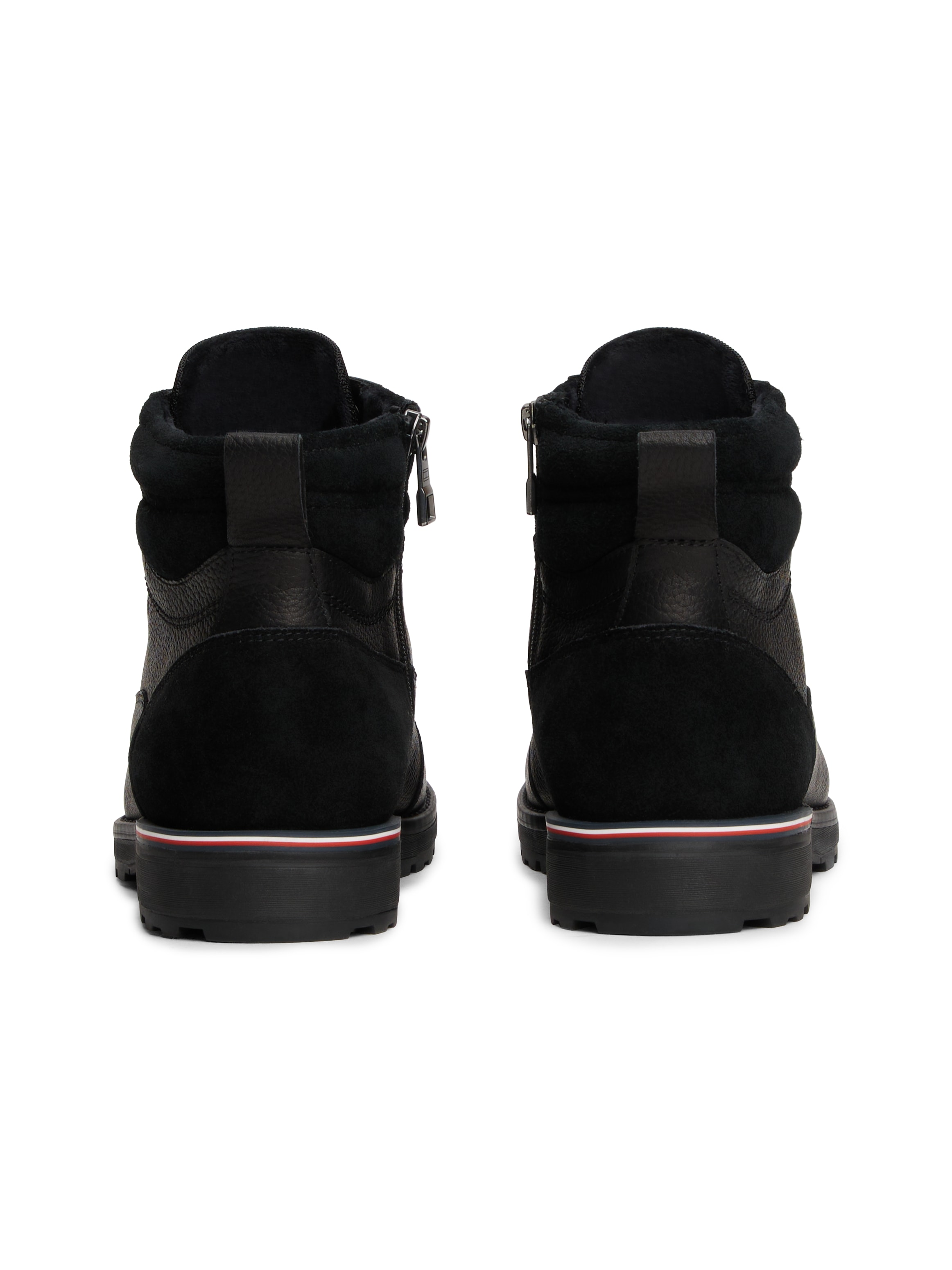 Tommy Hilfiger Schnürboots »CORPORATE W LTH LACE BOOT«, Schnürstiefelette mit Ziernähten und Anziehlasche