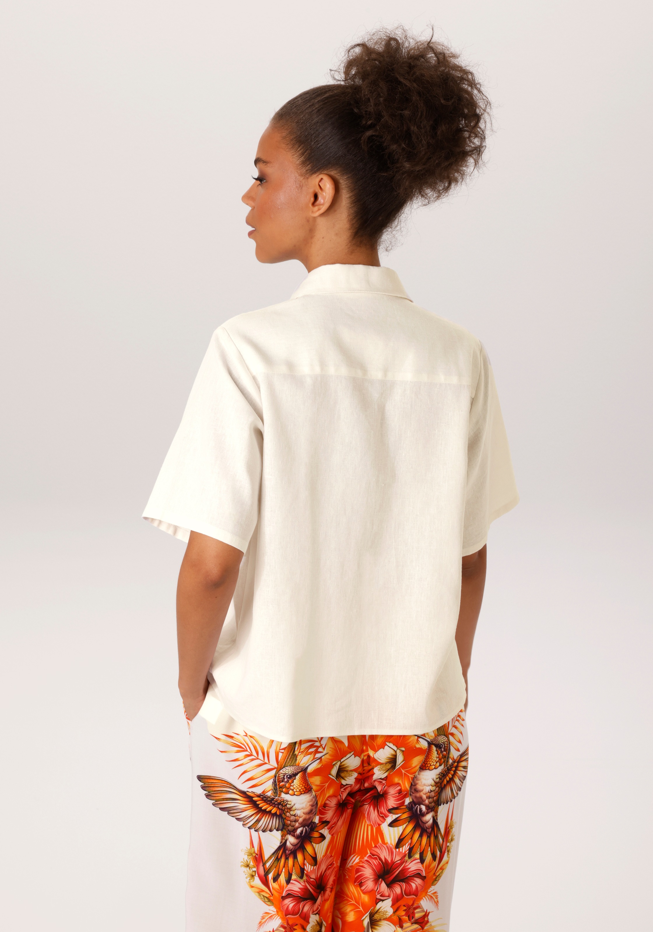 Aniston CASUAL Kurzarmbluse mit Leinen - NEUE KOLLEKTION günstig online kaufen