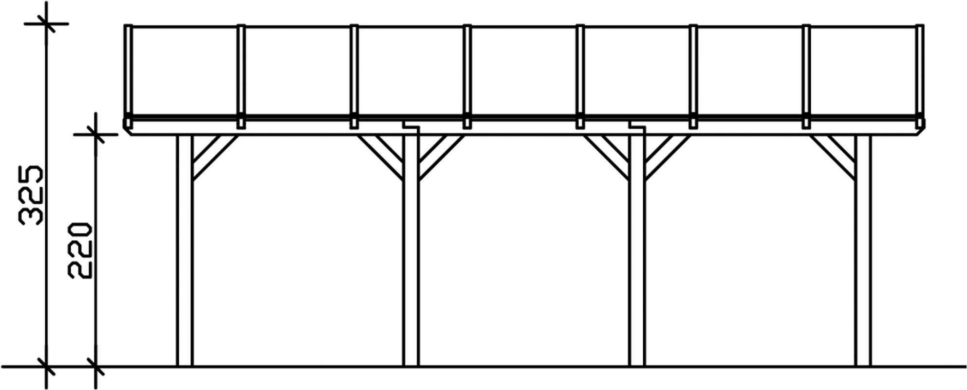 Skanholz Doppelcarport »Franken«, Holz, 550 cm, Anthrazit