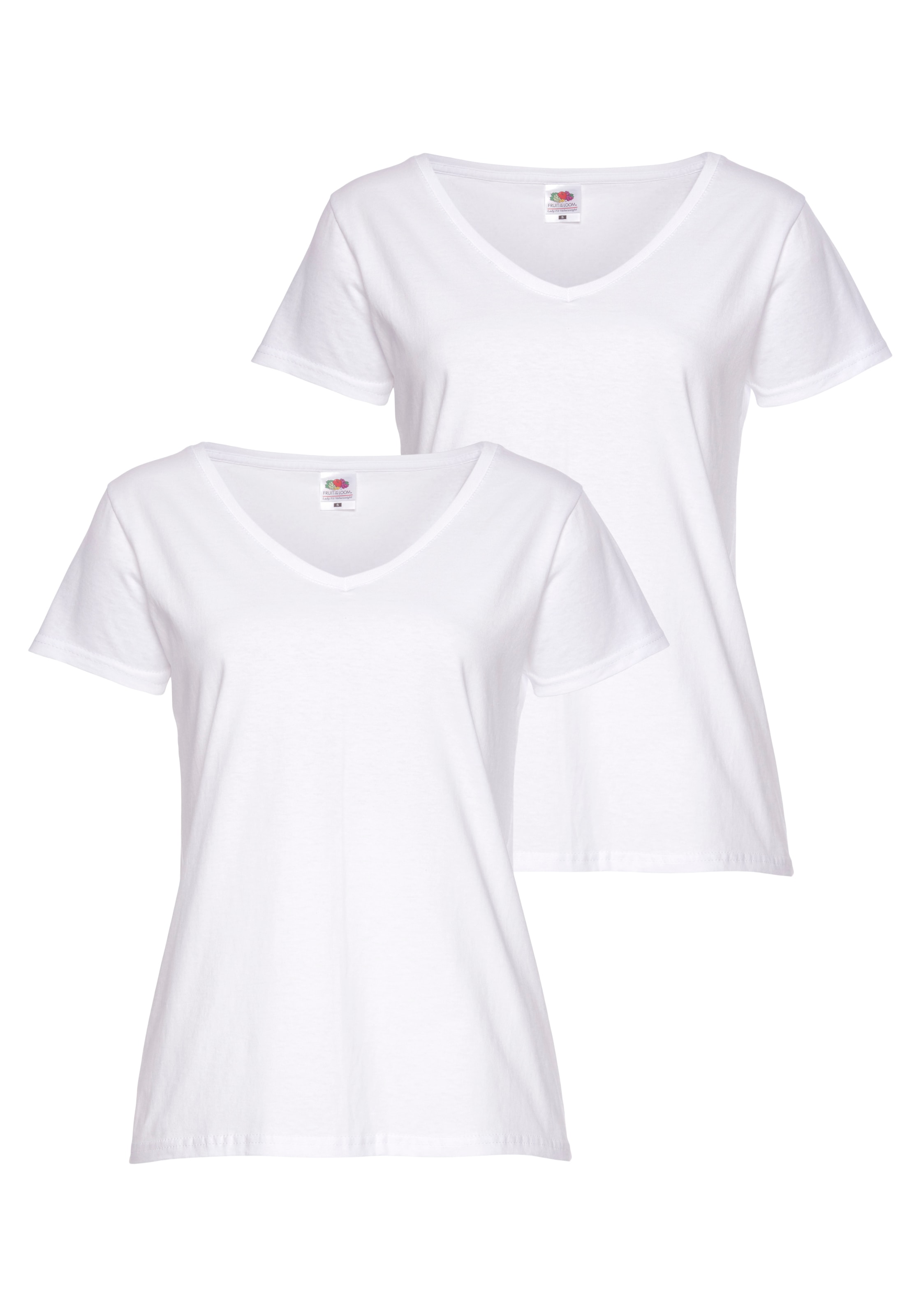 Fruit of the Loom V-Shirt "Lady-Fit Valueweight V-Neck", 2 Stk. günstig online kaufen
