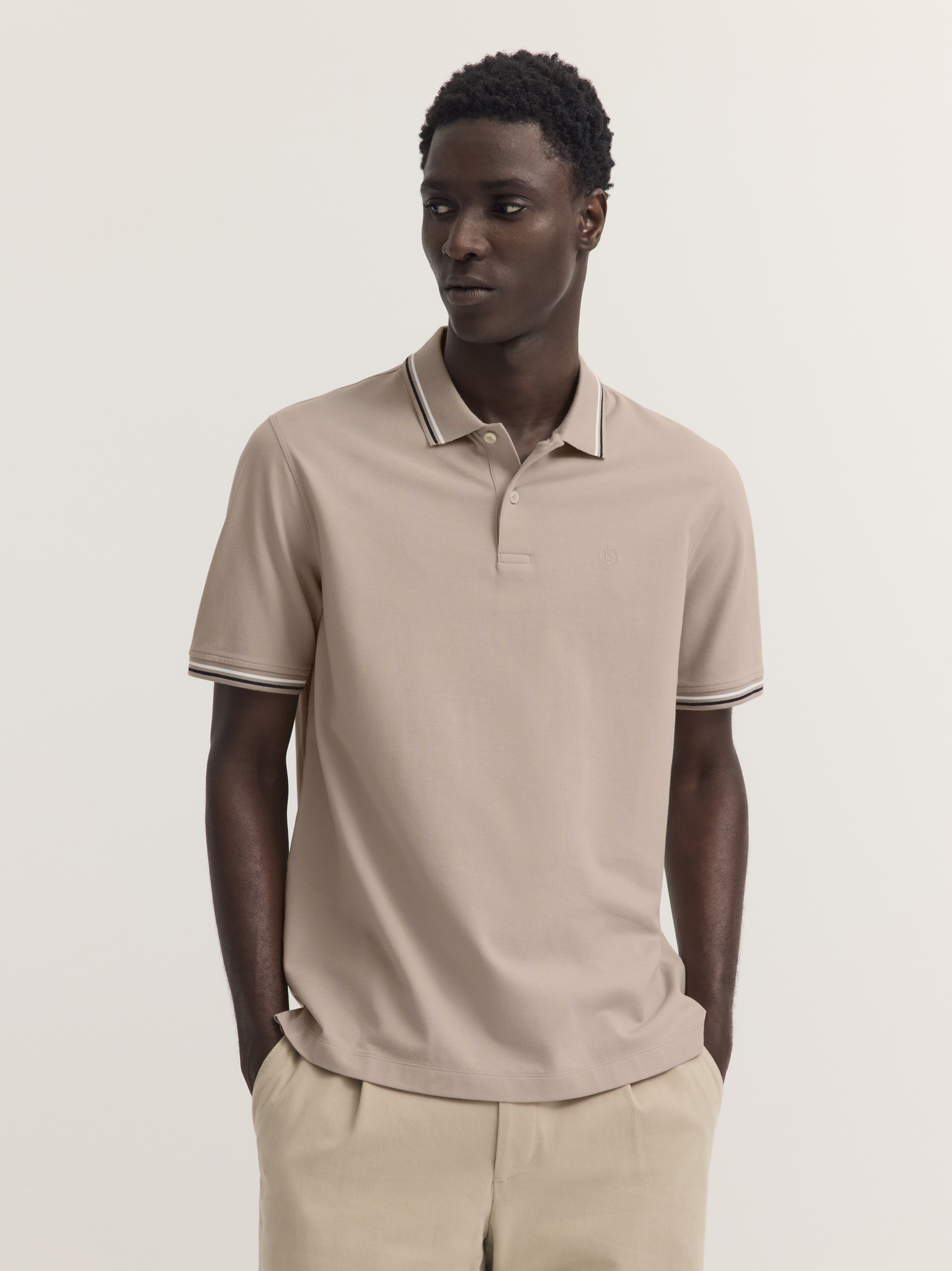 bugatti "Modern Fit" Modern Fit Baumwoll-Piqué Kurzarm Polokragen