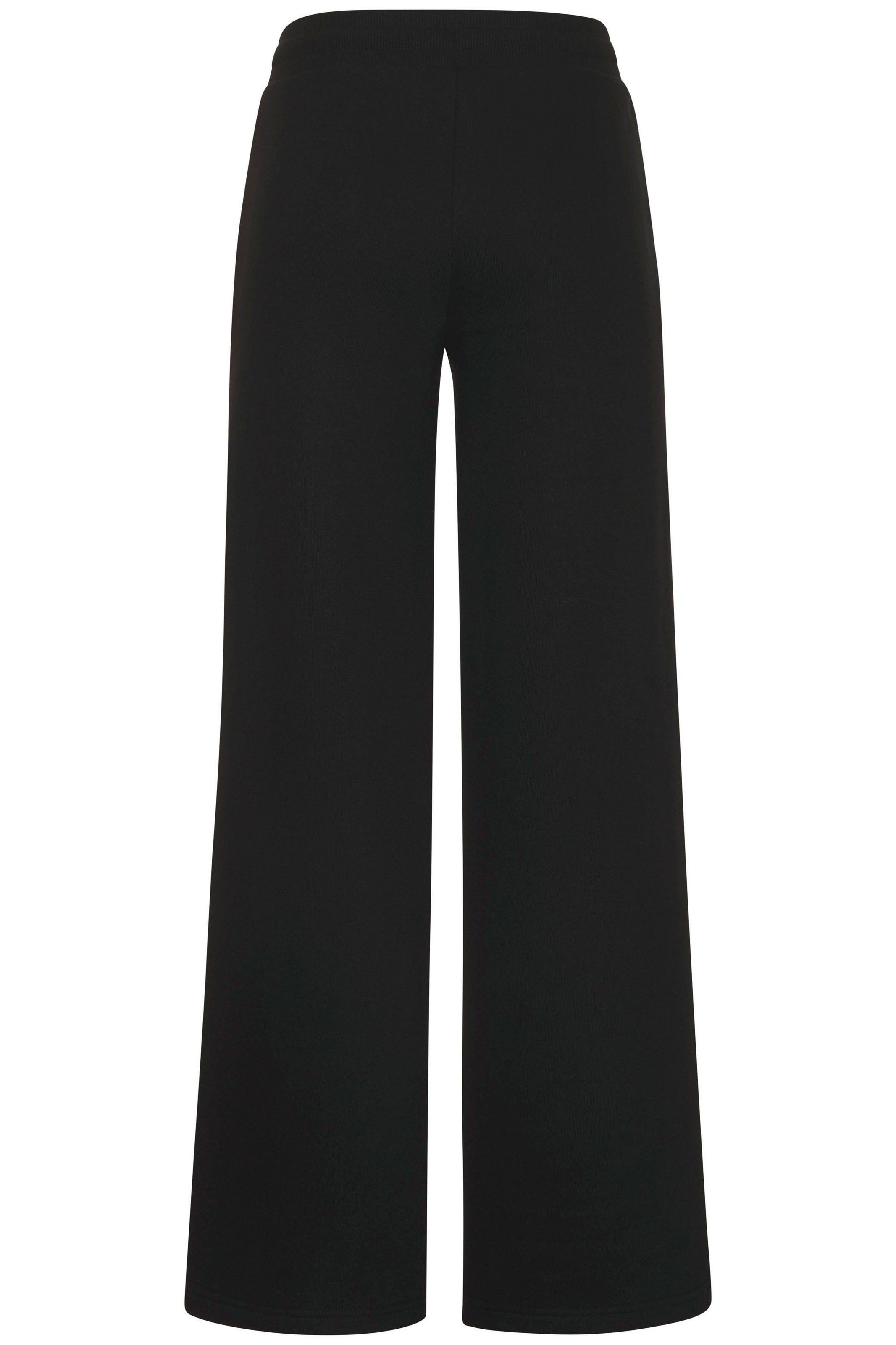 Relaxhose H.I.S, Damen, Gr. 40/42, N-Gr, schwarz, angeraute Sweatware, Obermaterial: 50% Polyester, 30% Viskose, 20% Baumwolle, unifarben, Basic, bequem lang, Hosen Relaxhose, mit weitem Bein und aus ultraweicher Sweatqualität, Loungewear 3