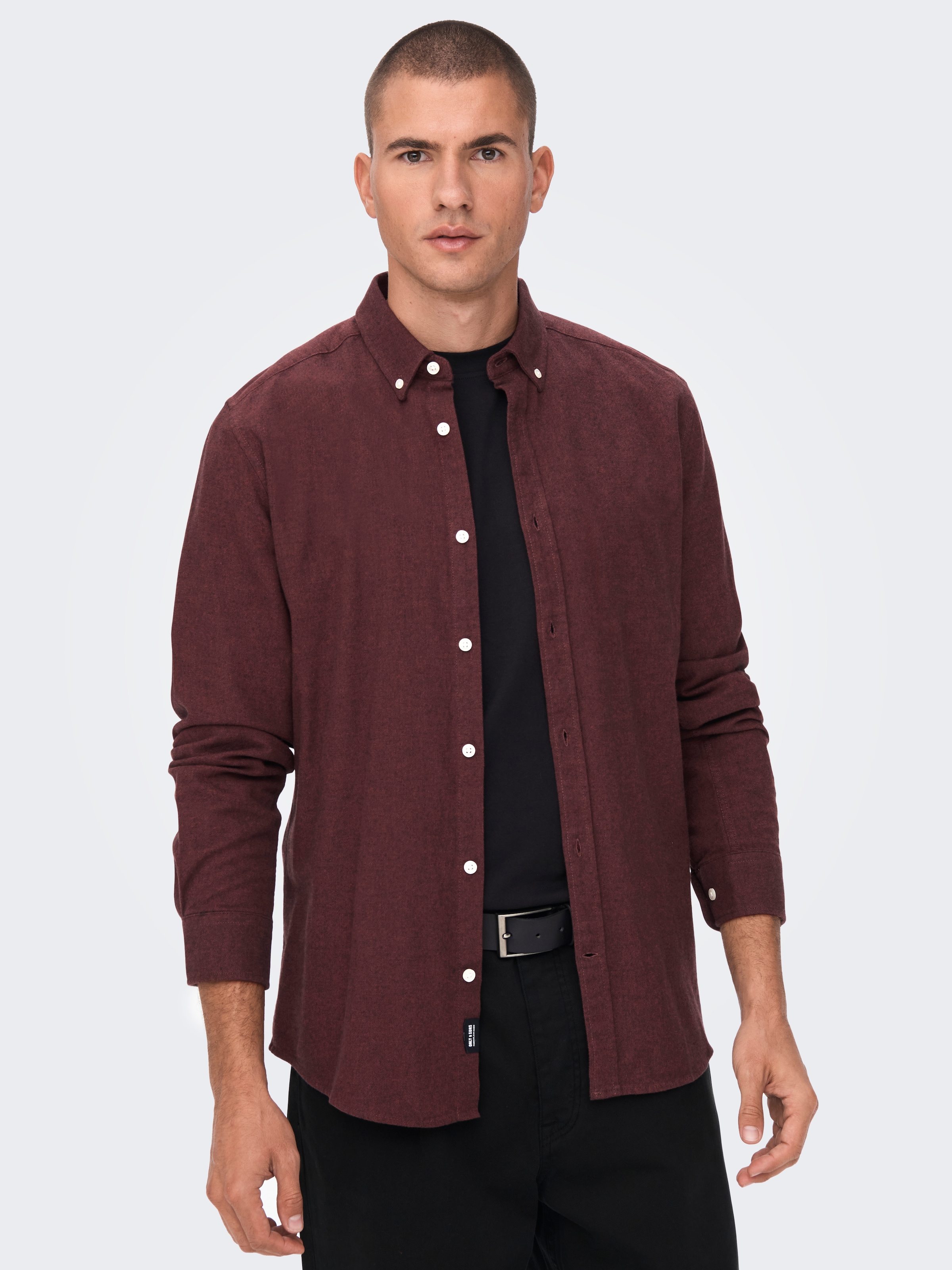 ONLY & SONS Langarmhemd "ONSNIKOLA LS MELANGE SHIRT OTL" günstig online kaufen