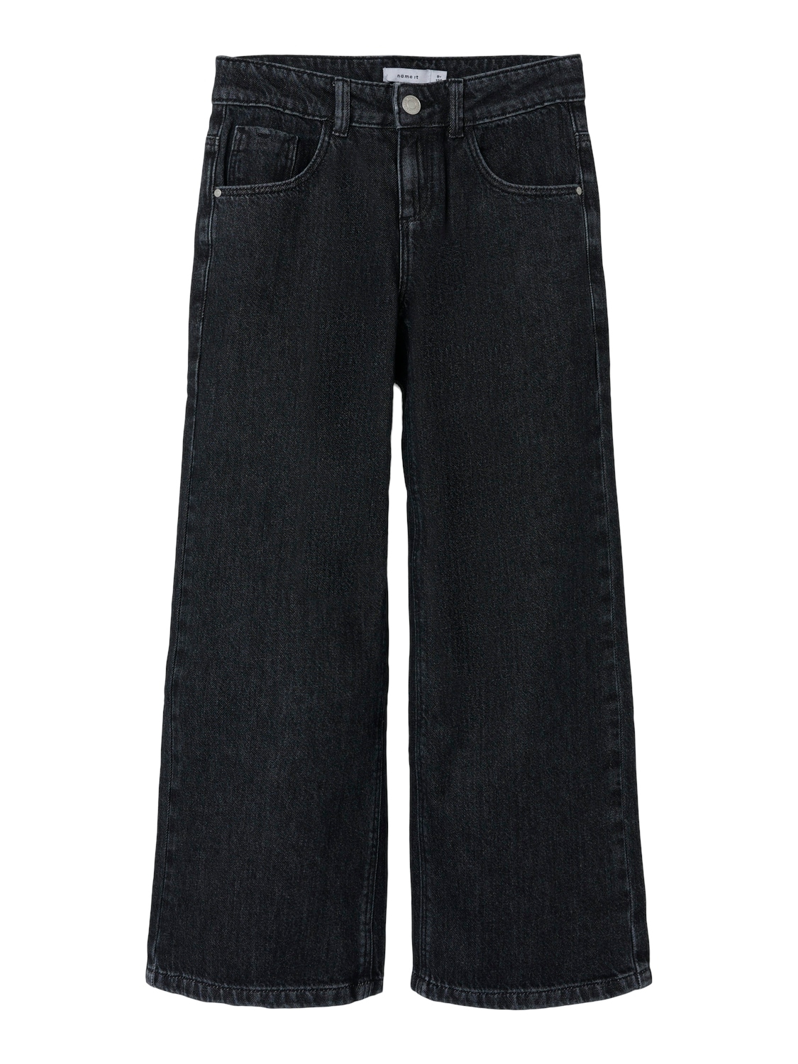 Name It Weite Jeans »NKFROSE für Mädchen mit weitem Bein und klassischem Sitz«, normal, Denim, Abriebeffekte, Reißverschluss